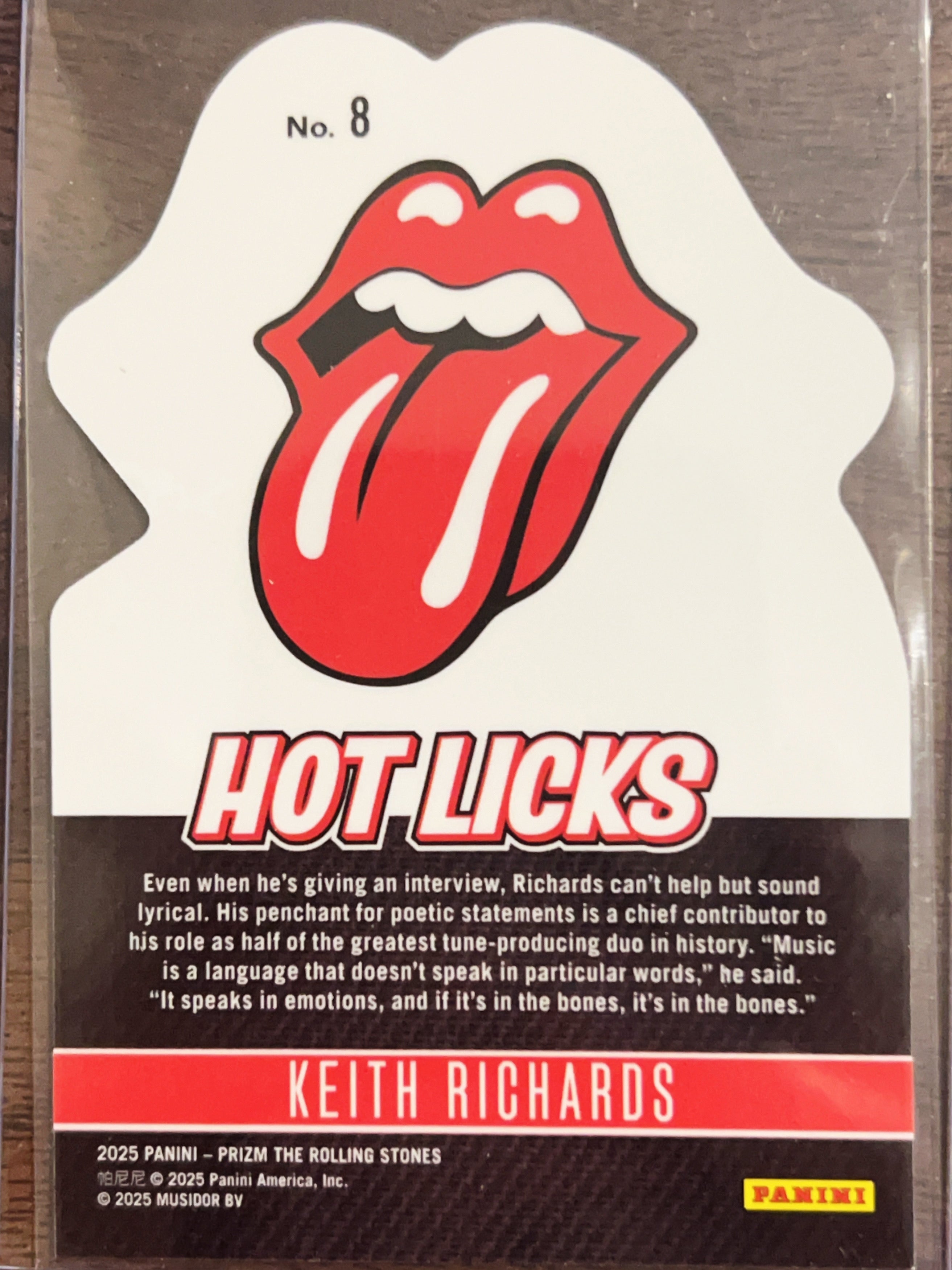 2025 Panini Prizm The Rolling Stones Hot Licks Keith Richards Die-cut #8