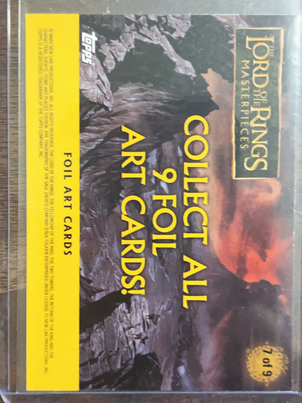 2001 Topps The Lord of the Rings Masterpieces Foil Art Card 7 of 9 #7 of 9