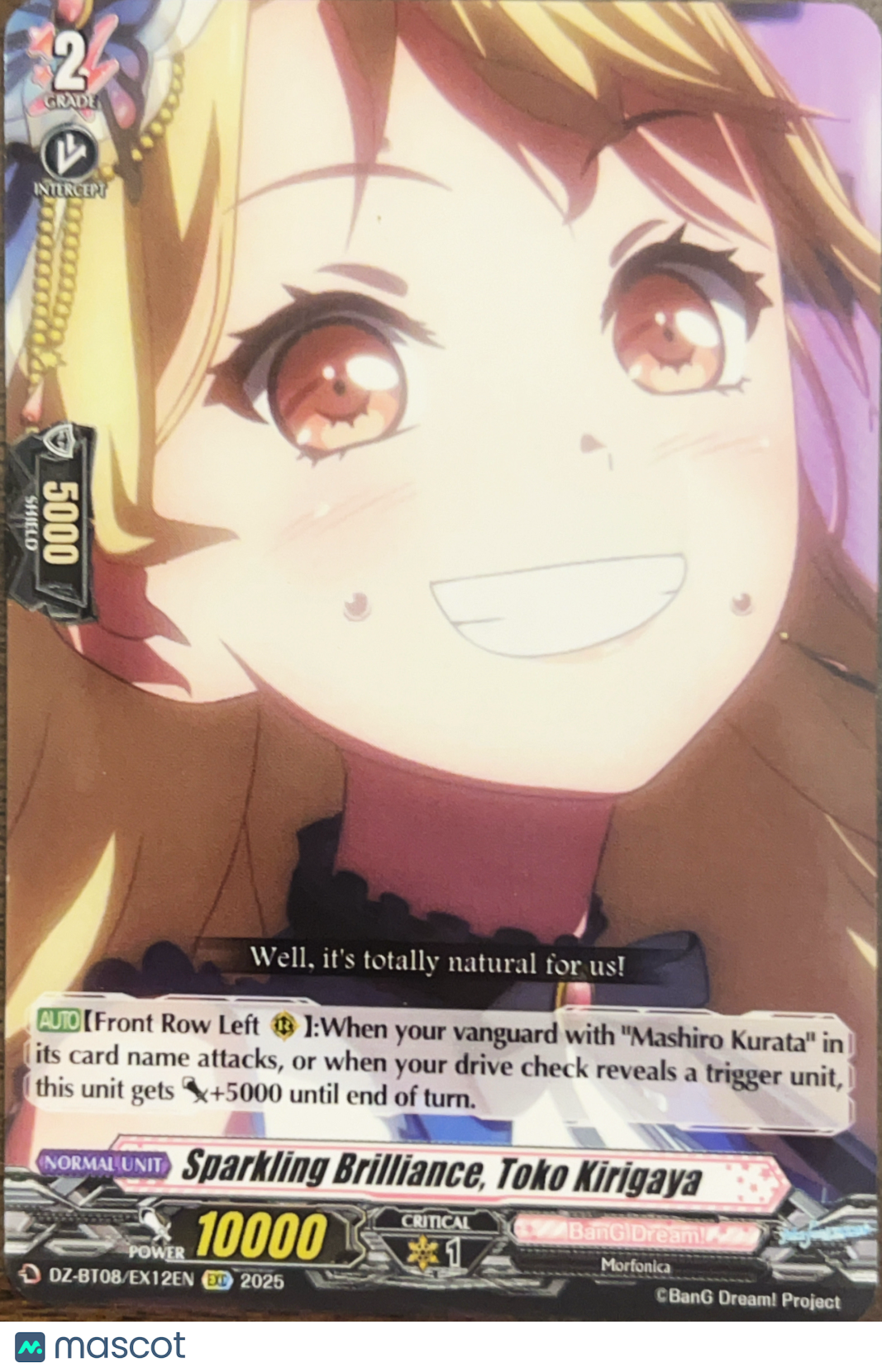 Cardfight Vanguard - Sparkling Brilliance, Toko Kirigaya - DZ-BT08/EX12EN EXC