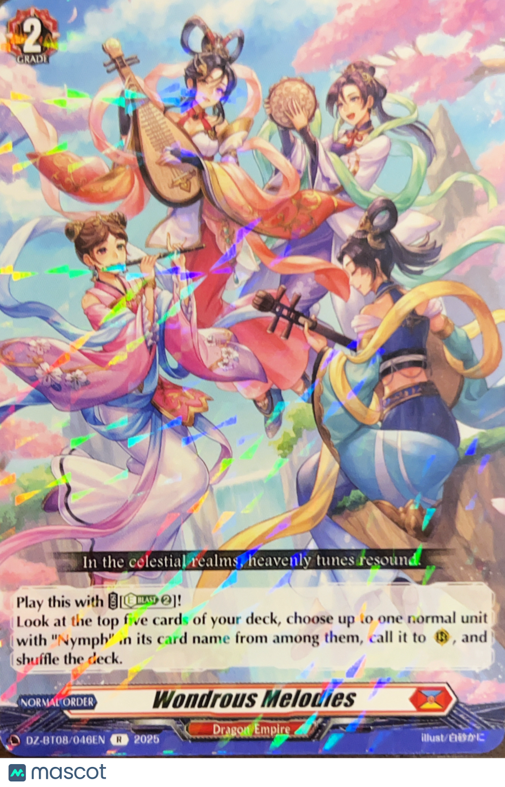 2025 Cardfight!! Vanguard DZ-BT01 Fated Clash Wondrous Melodies Holo Rare
