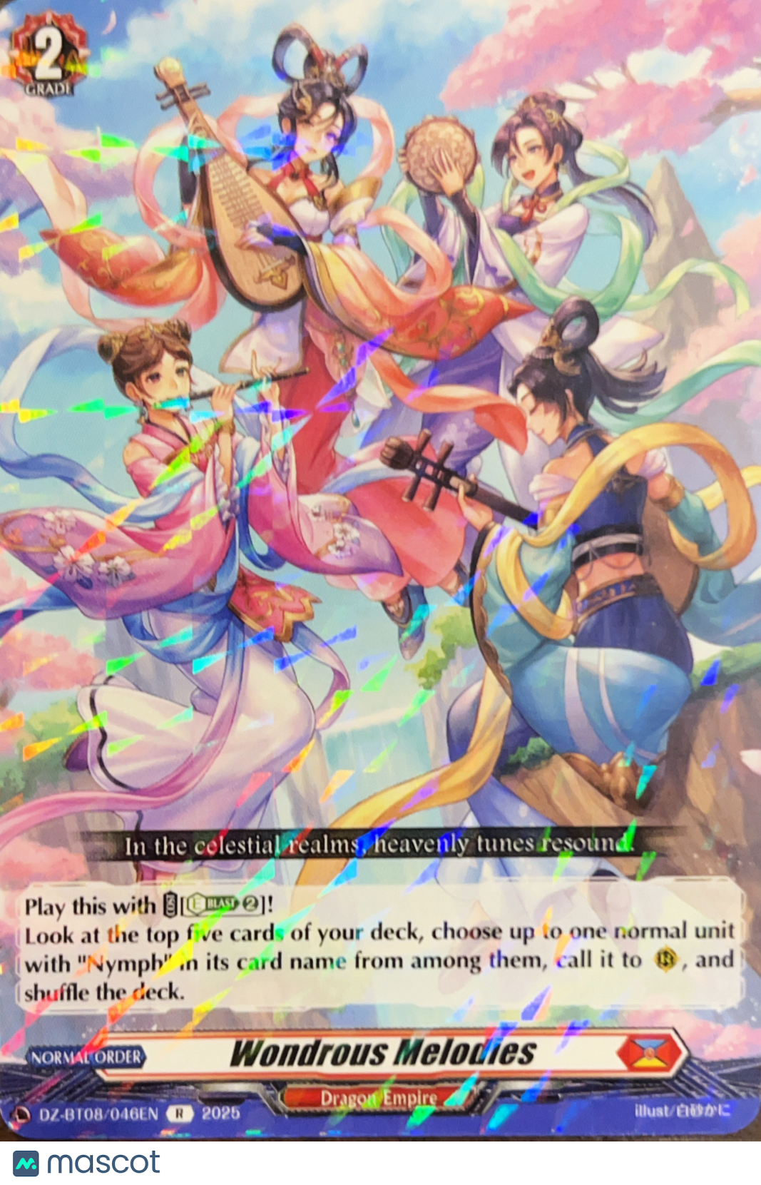2025 Cardfight!! Vanguard DZ-BT01 Fated Clash Wondrous Melodies Holo Rare