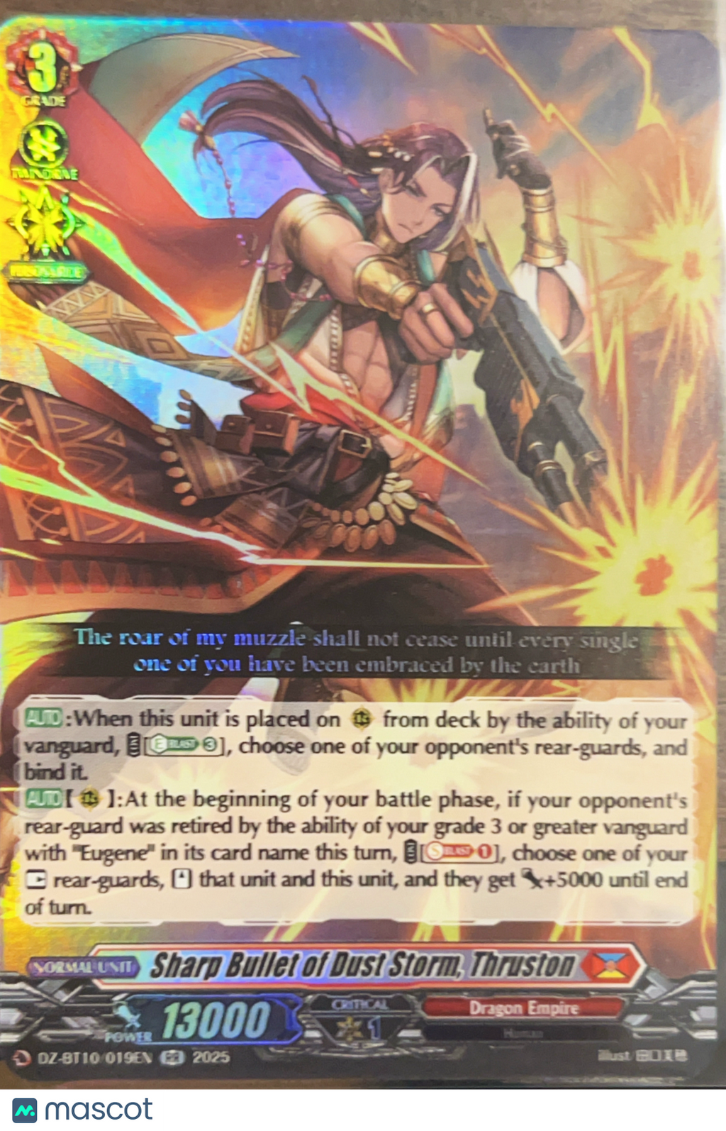 Cardfight!! Vanguard Fated Clash Sharp Bullet of Dust Storm Holo #DZ8T10/019EN