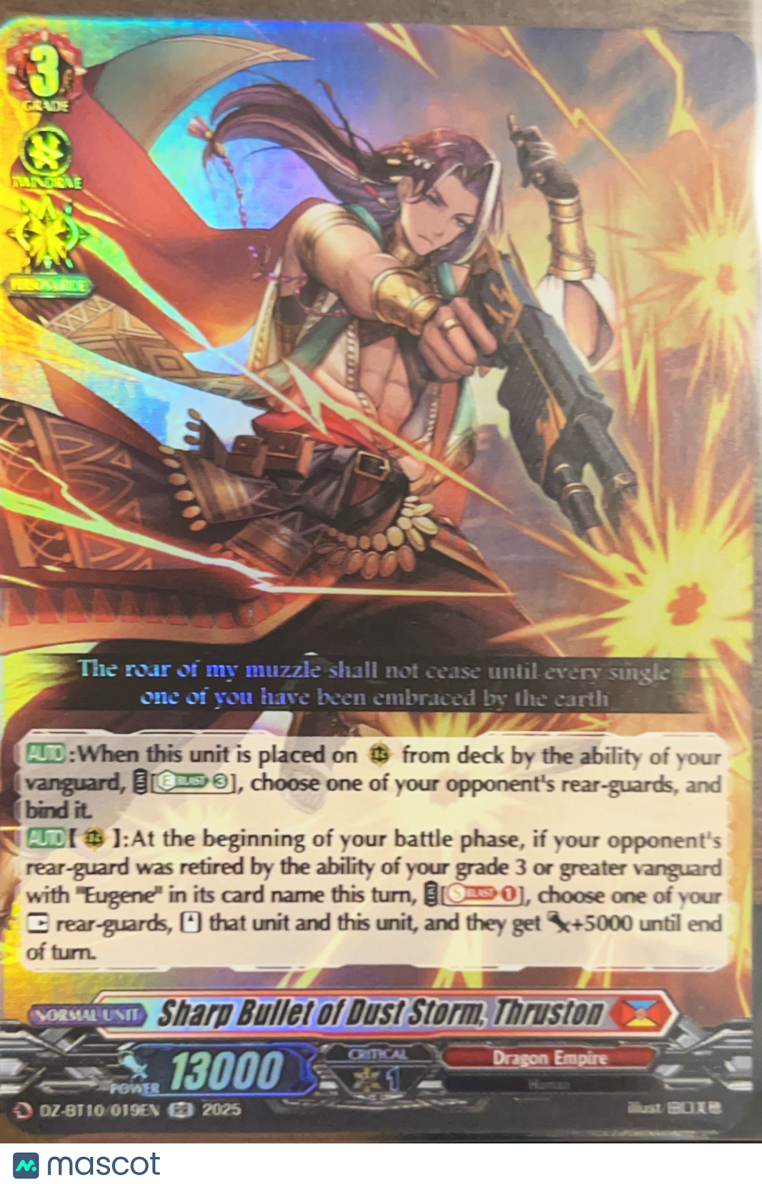 Cardfight!! Vanguard Fated Clash Sharp Bullet of Dust Storm Holo #DZ8T10/019EN