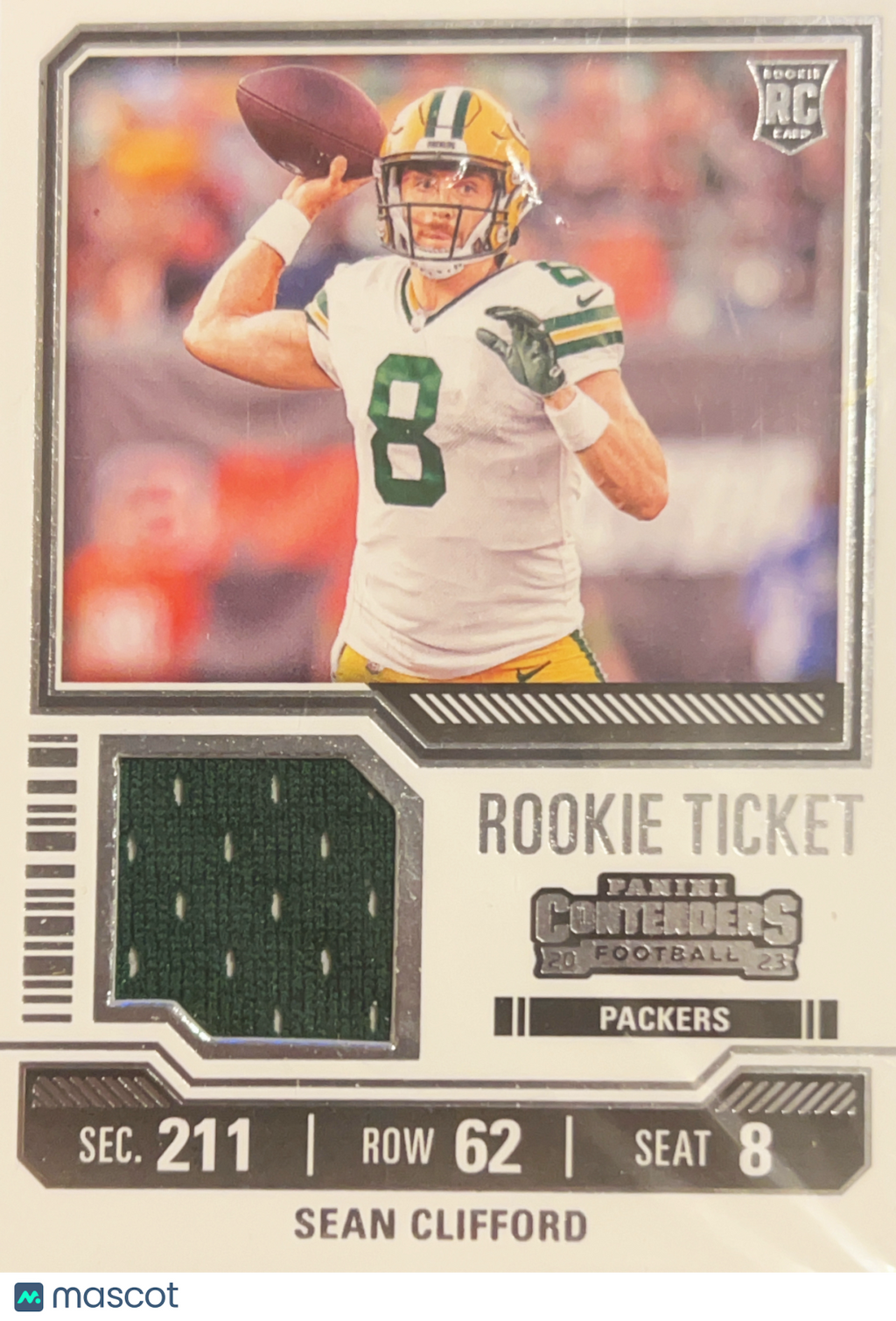2023 Panini Contenders Rookie Ticket Sean Clifford #TS31 Mem RC