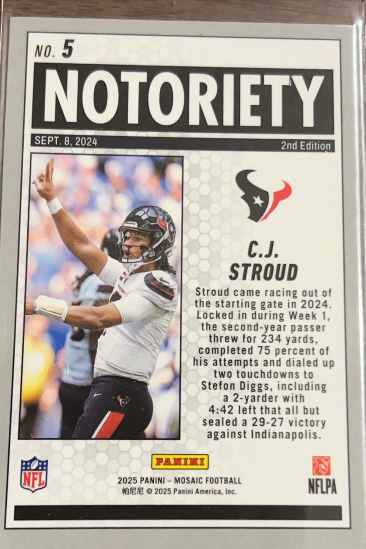2025 Panini Mosaic Football C.J. Stroud #5