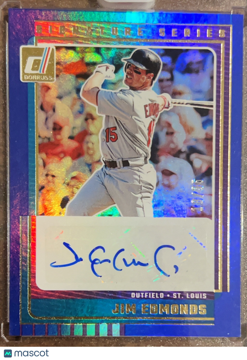 2025 Panini Donruss Signature Series Jim Edmonds #SG-JEM Blue /35 Auto