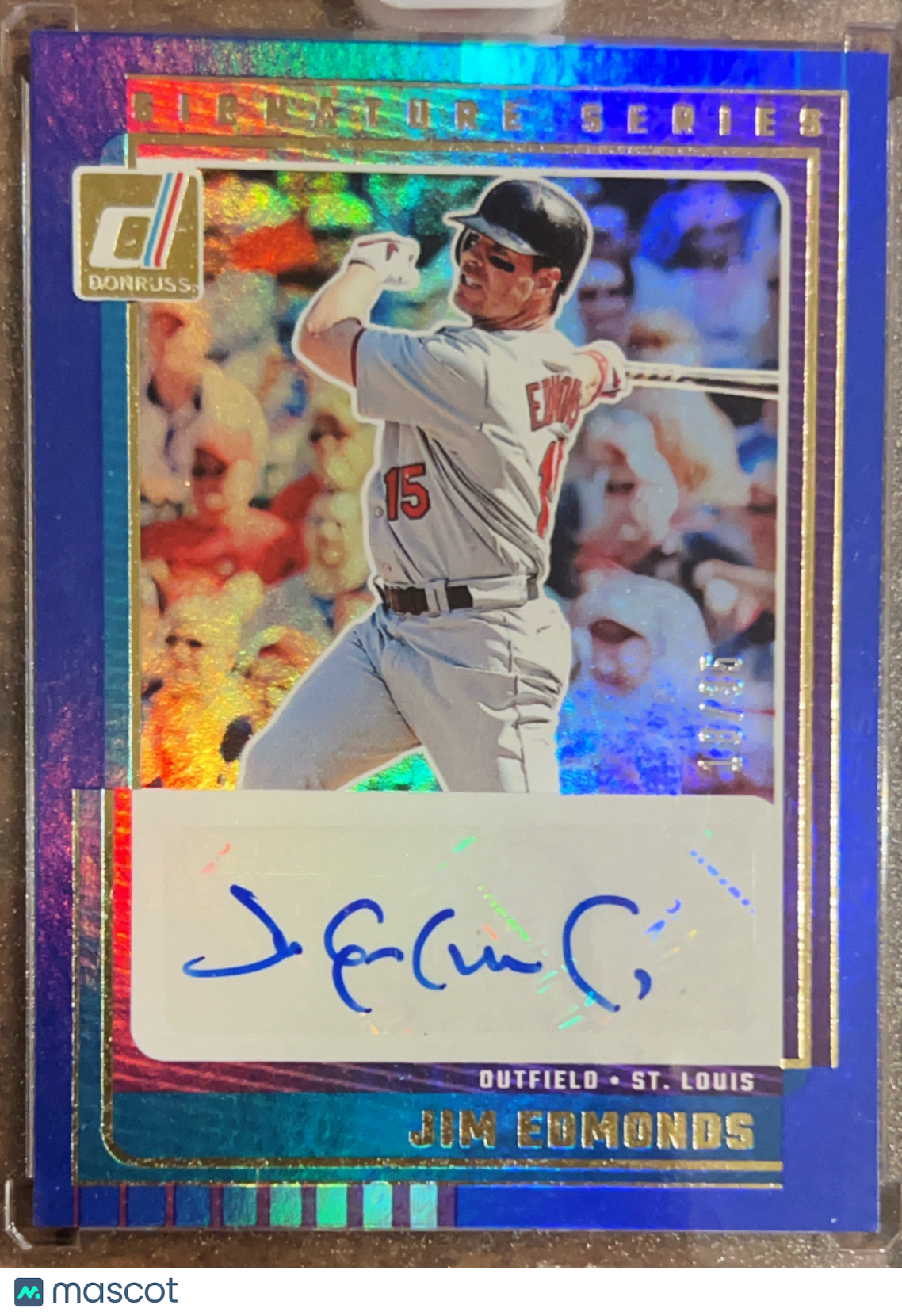 2025 Panini Donruss Signature Series Jim Edmonds #SG-JEM Blue /35 Auto