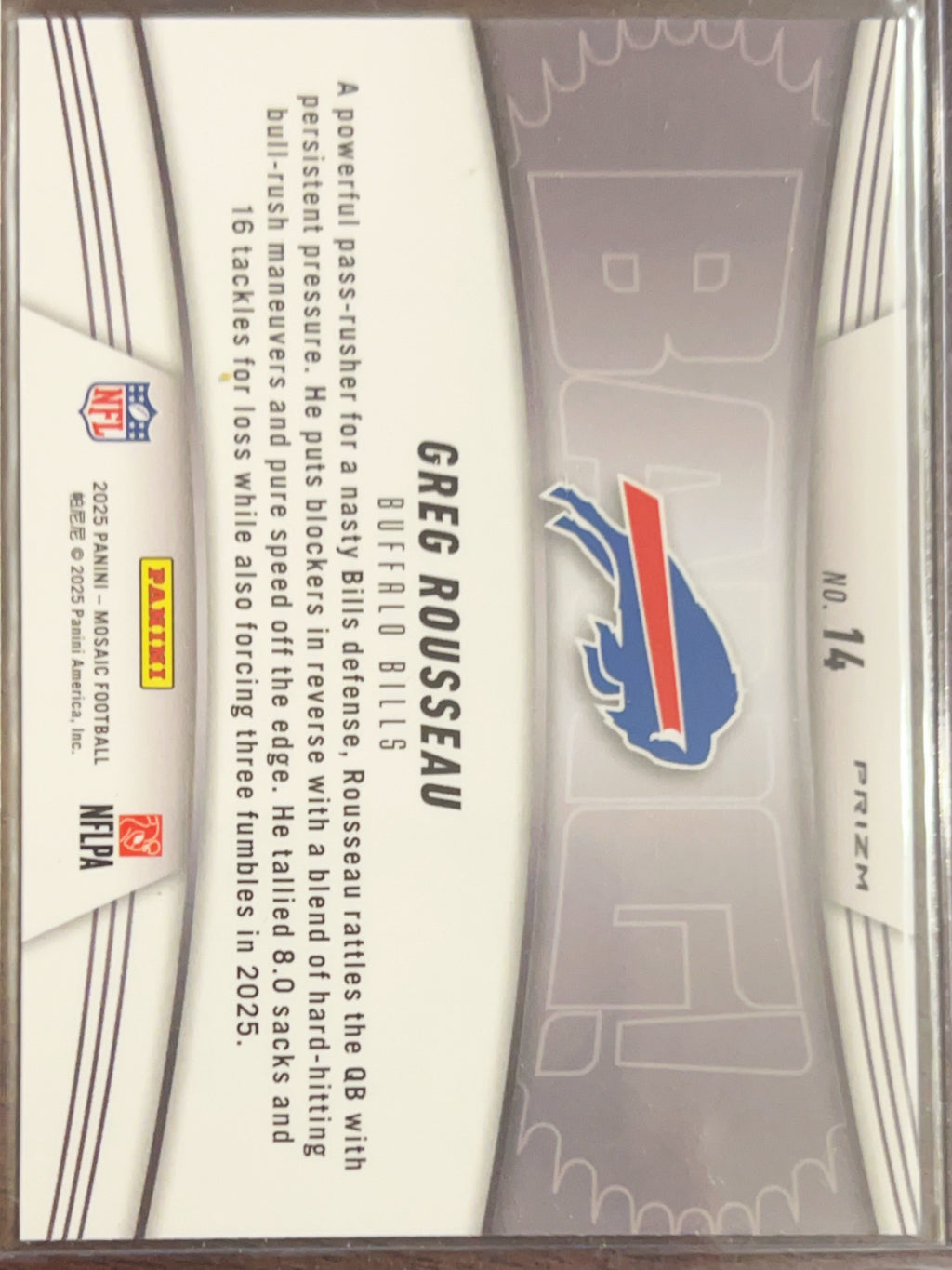 2025 Panini Mosaic Bang! Greg Rousseau #14 Pink
