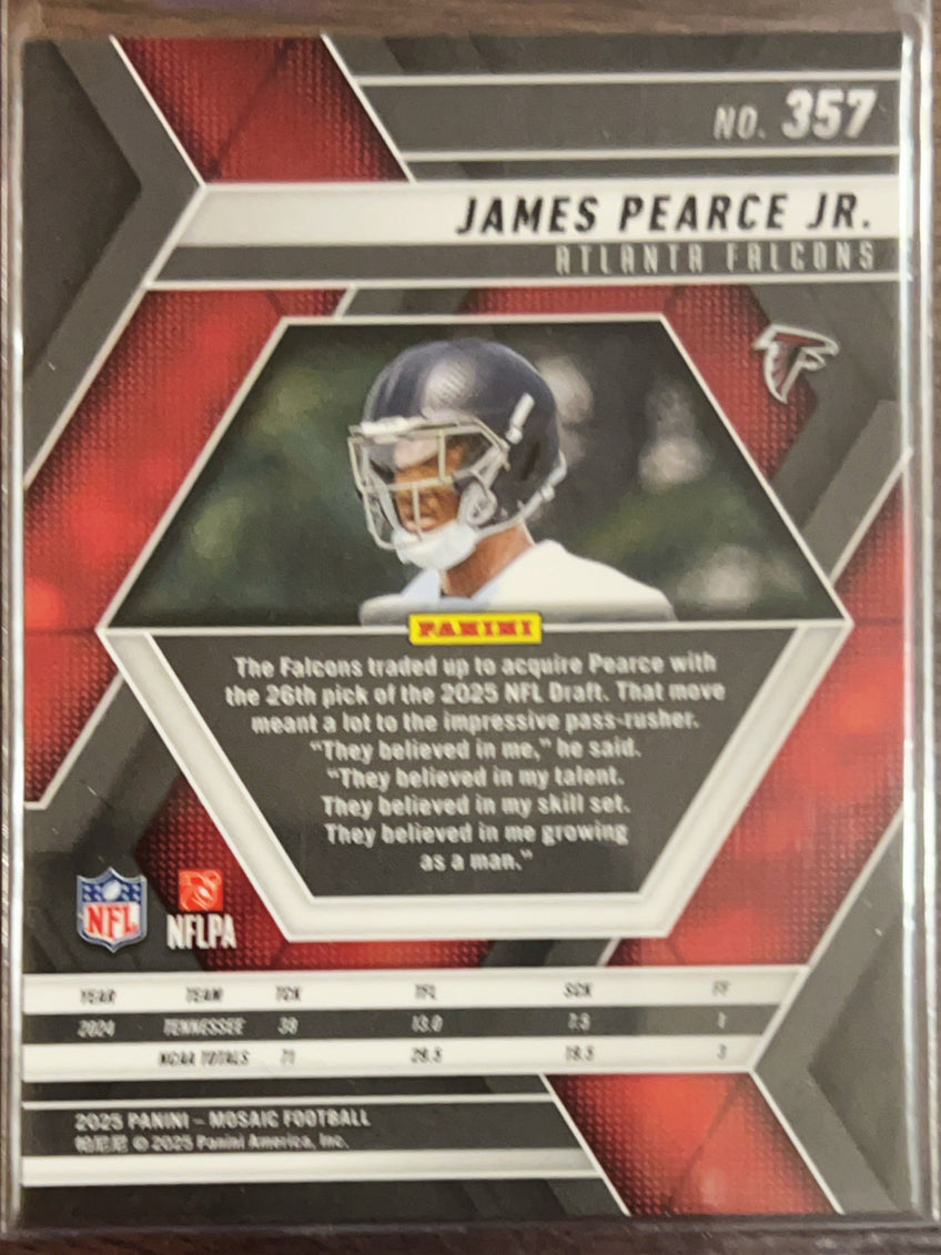 2025 Panini Mosaic James Pearce Jr. #357 RC