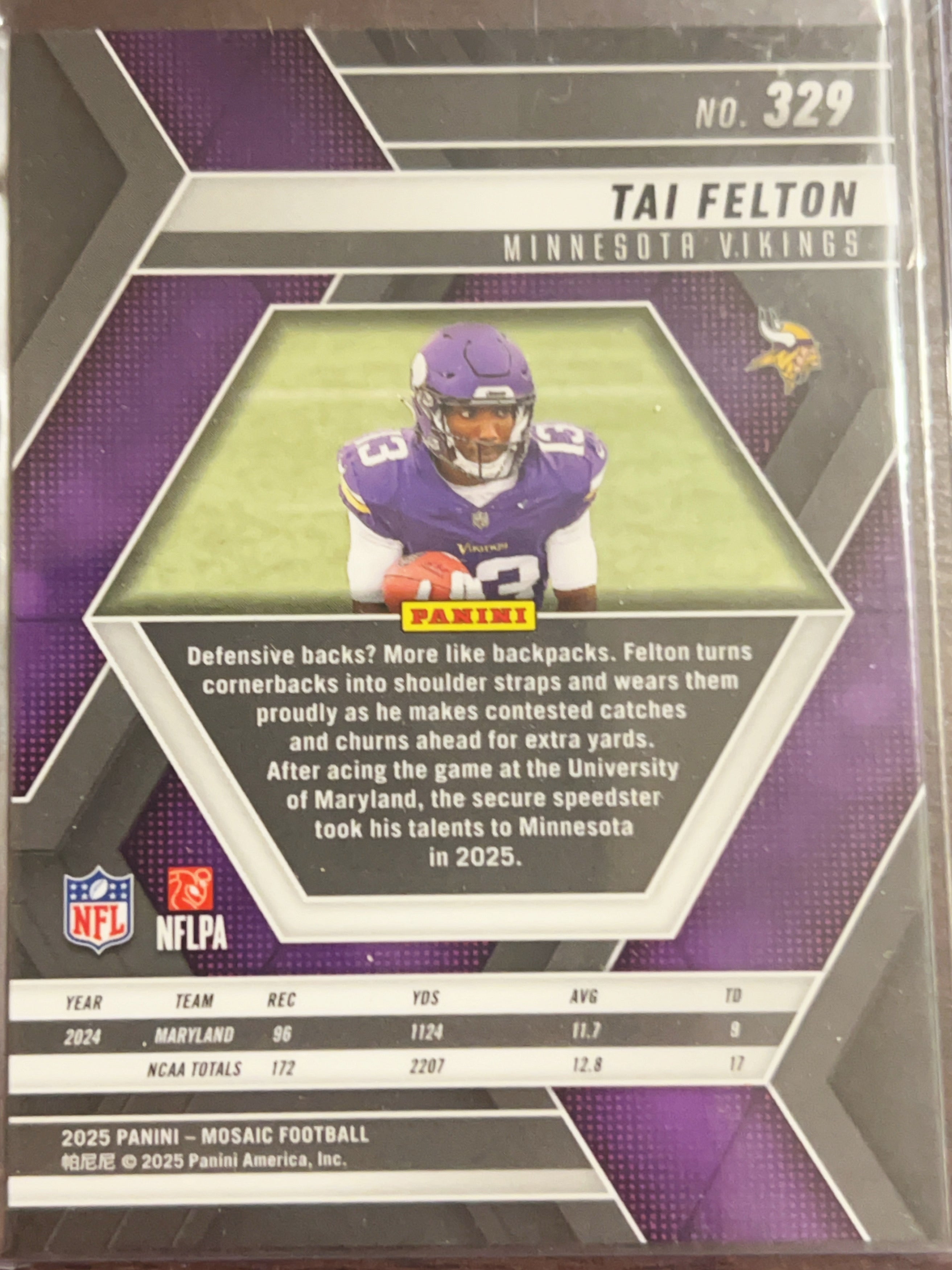 2025 Panini Mosaic Tai Felton #329 RC