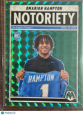 2025 Panini Mosaic Football Notoriety Omarion Hampton #20 Green RC
