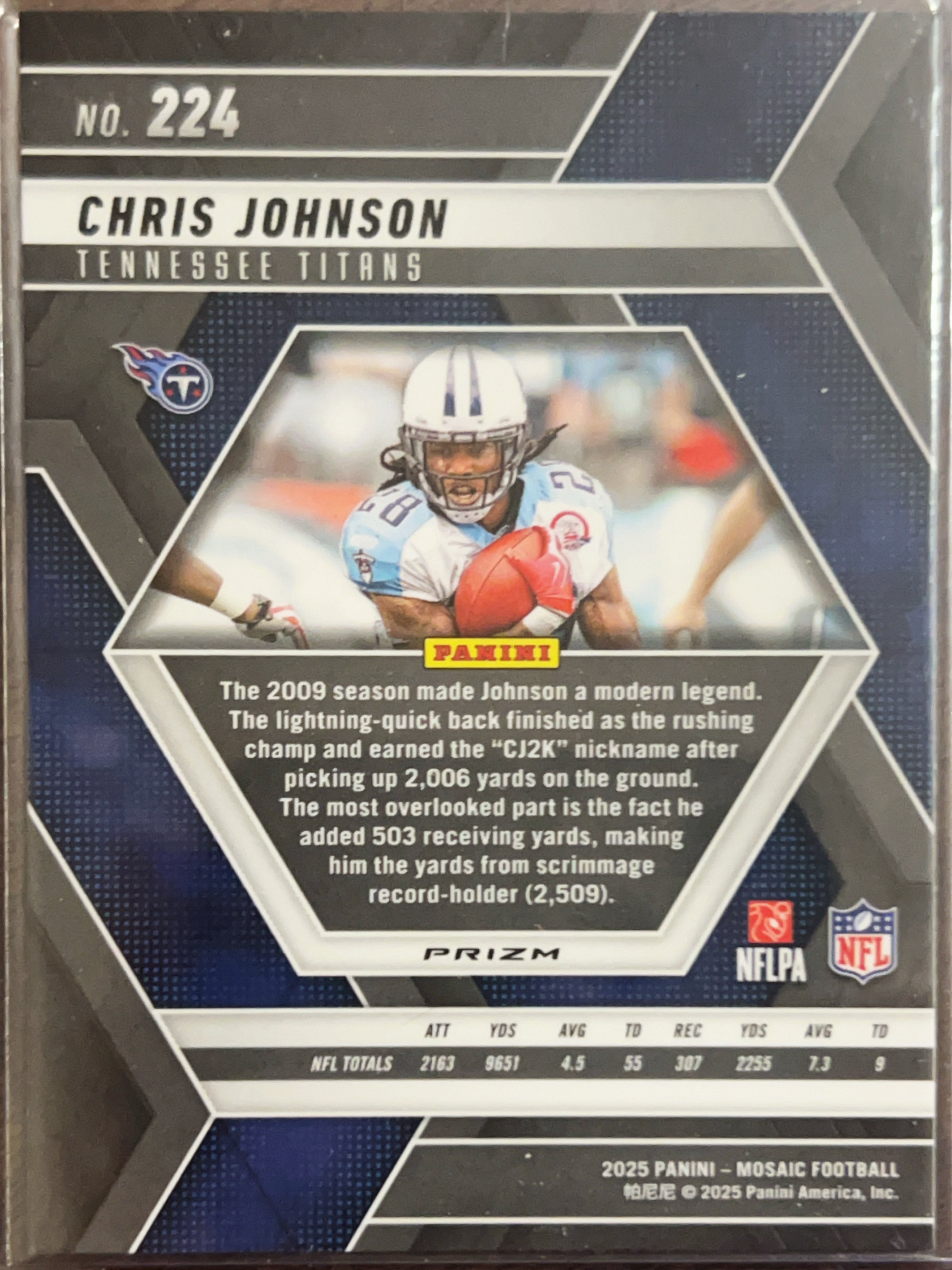 2025 Panini Mosaic Prizm Chris Johnson #224 Green