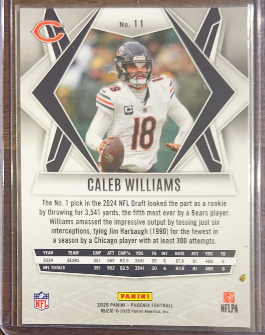 2025 Panini Phoenix Football Caleb Williams #11 Silver Prizm