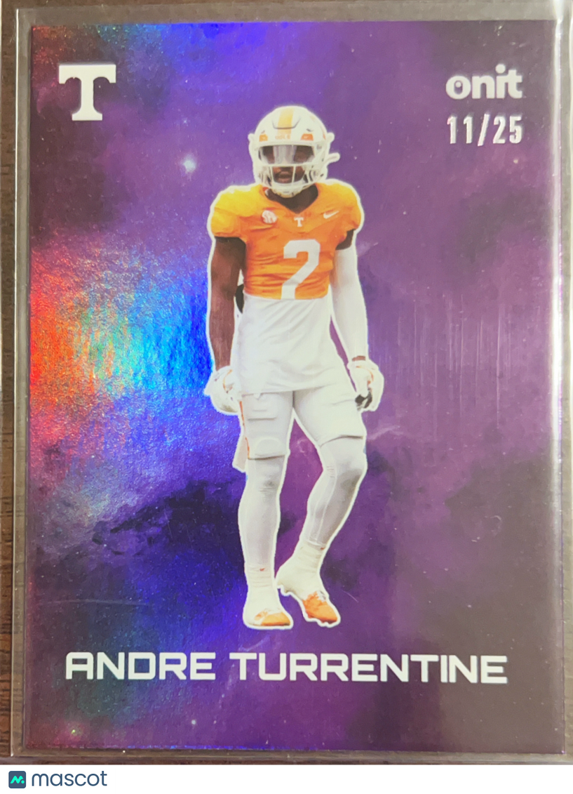 2023 Onit Tennessee Football Andre Turrentine #G-10 Purple Galaxy /25