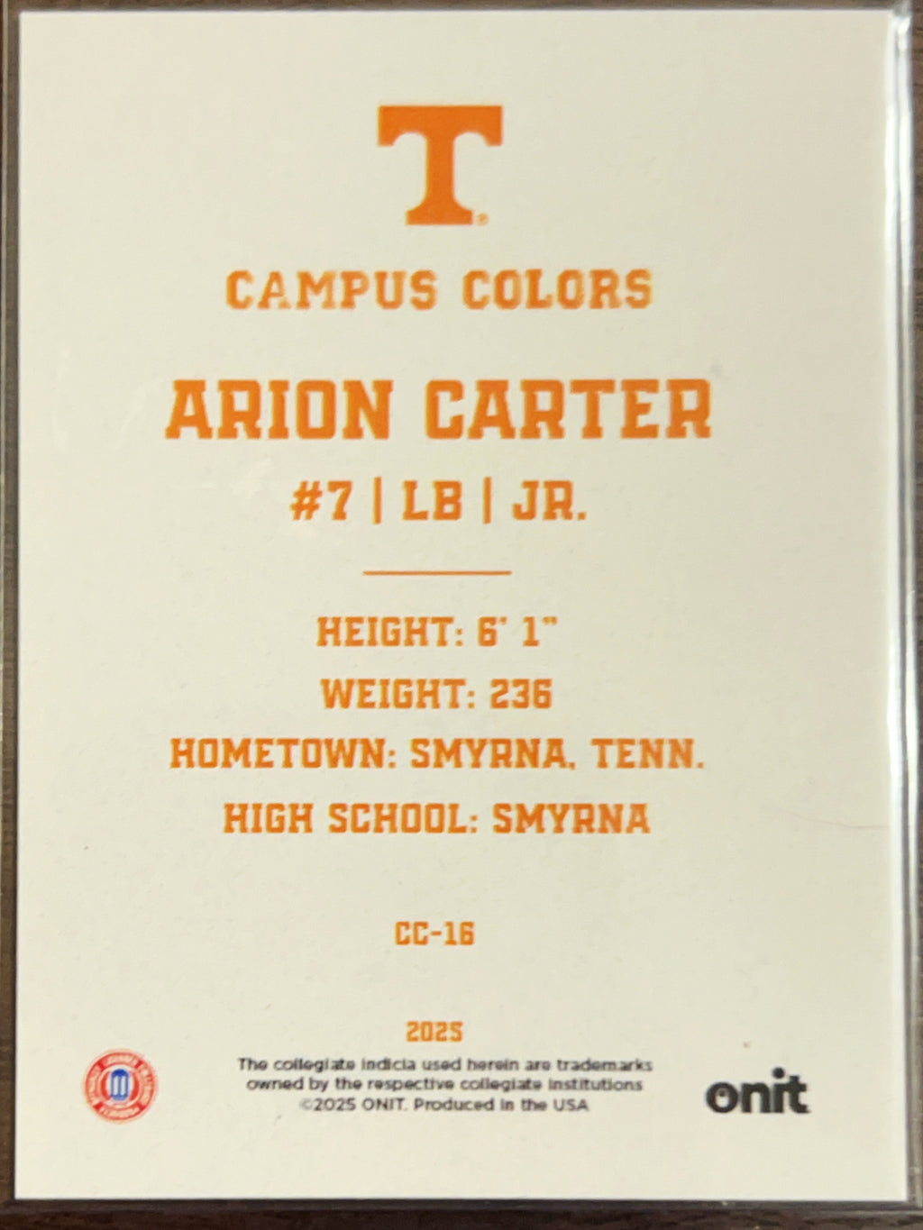 2025 ONIT Campus Colors Arion Carter #CC-16