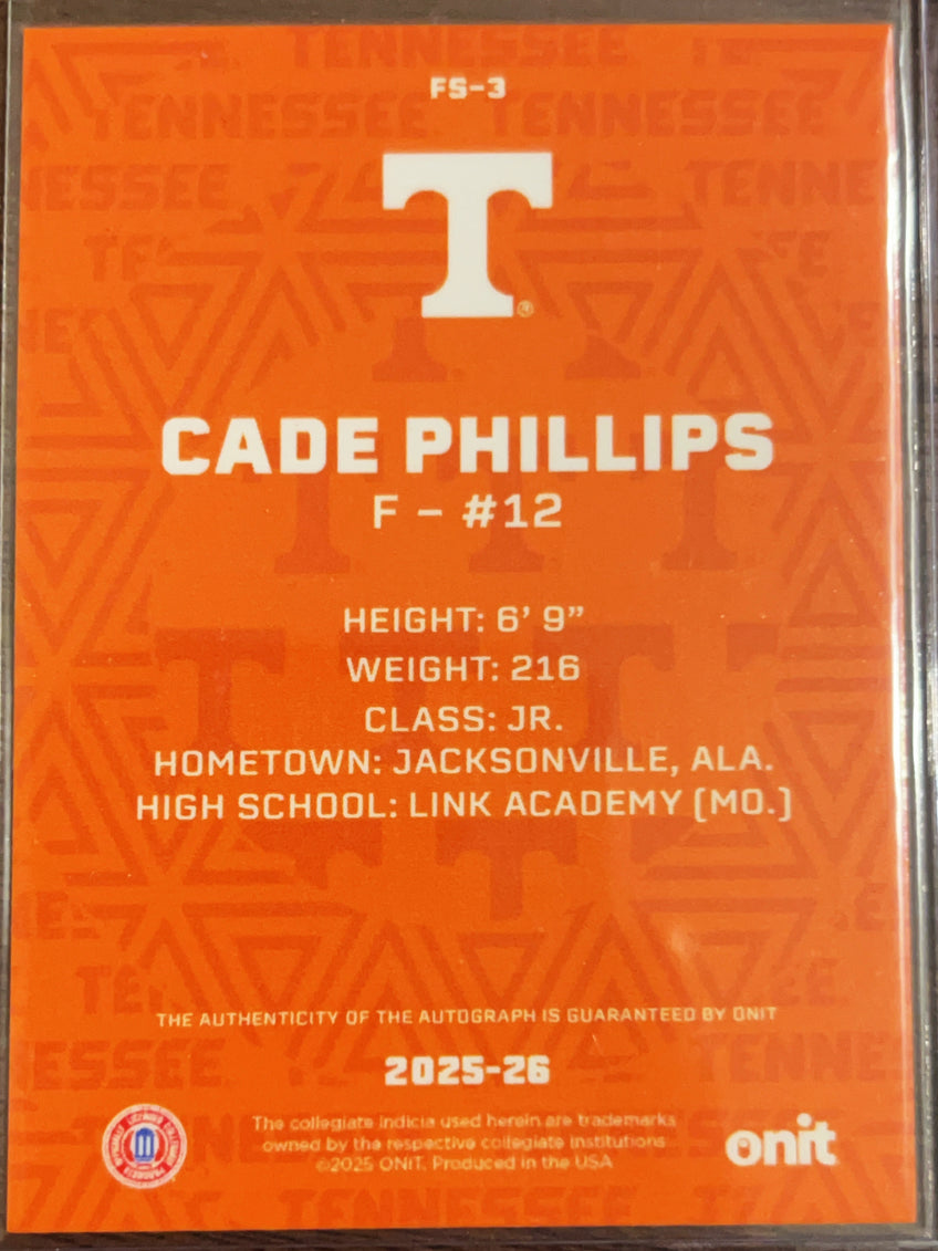 2025 ONIT Signature Series Cade Phillips #FS-3 Orange Prism /36