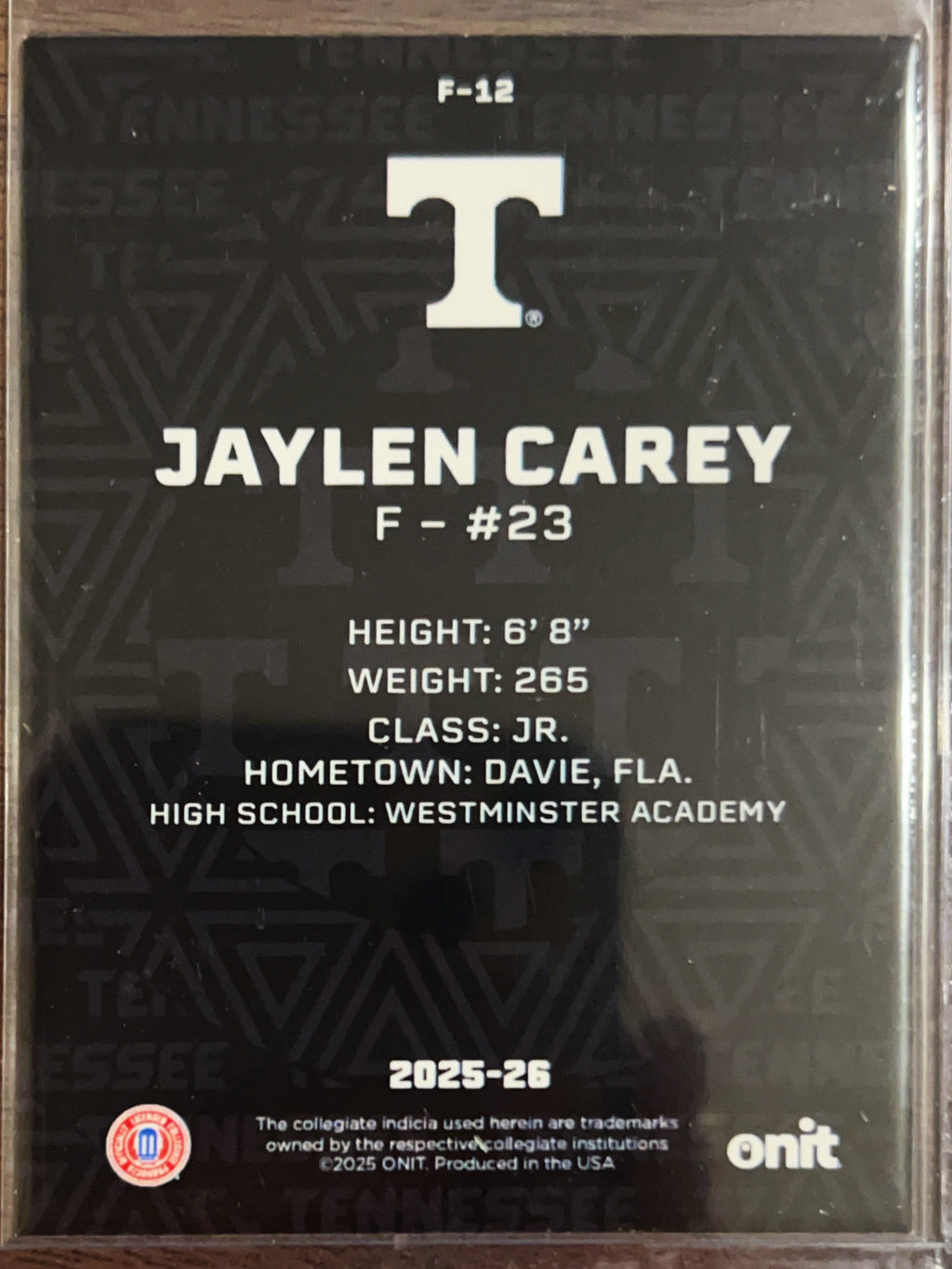 2025 ONIT Jaylen Carey #F-12