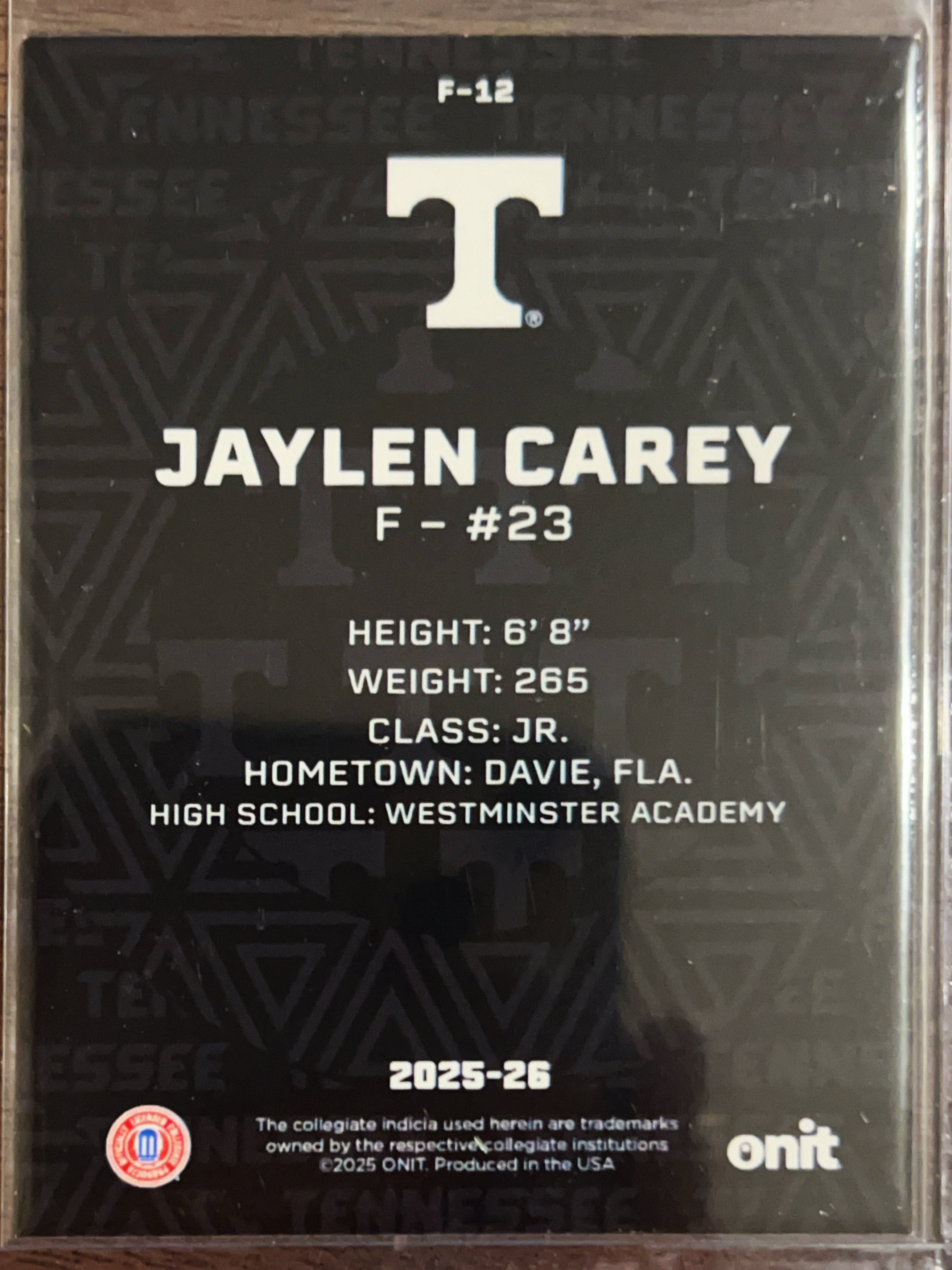 2025 ONIT Jaylen Carey #F-12
