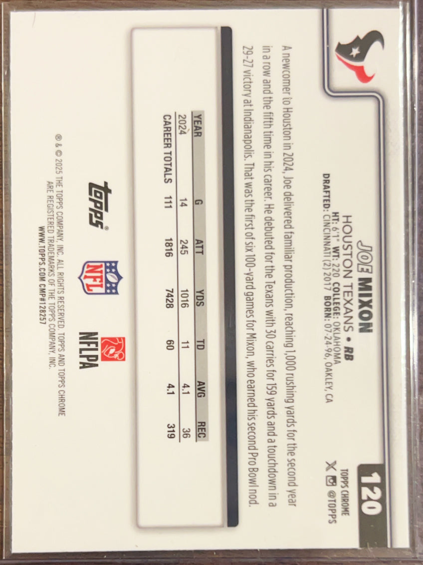 2025 Topps Chrome Joe Mixon #120 RayWave