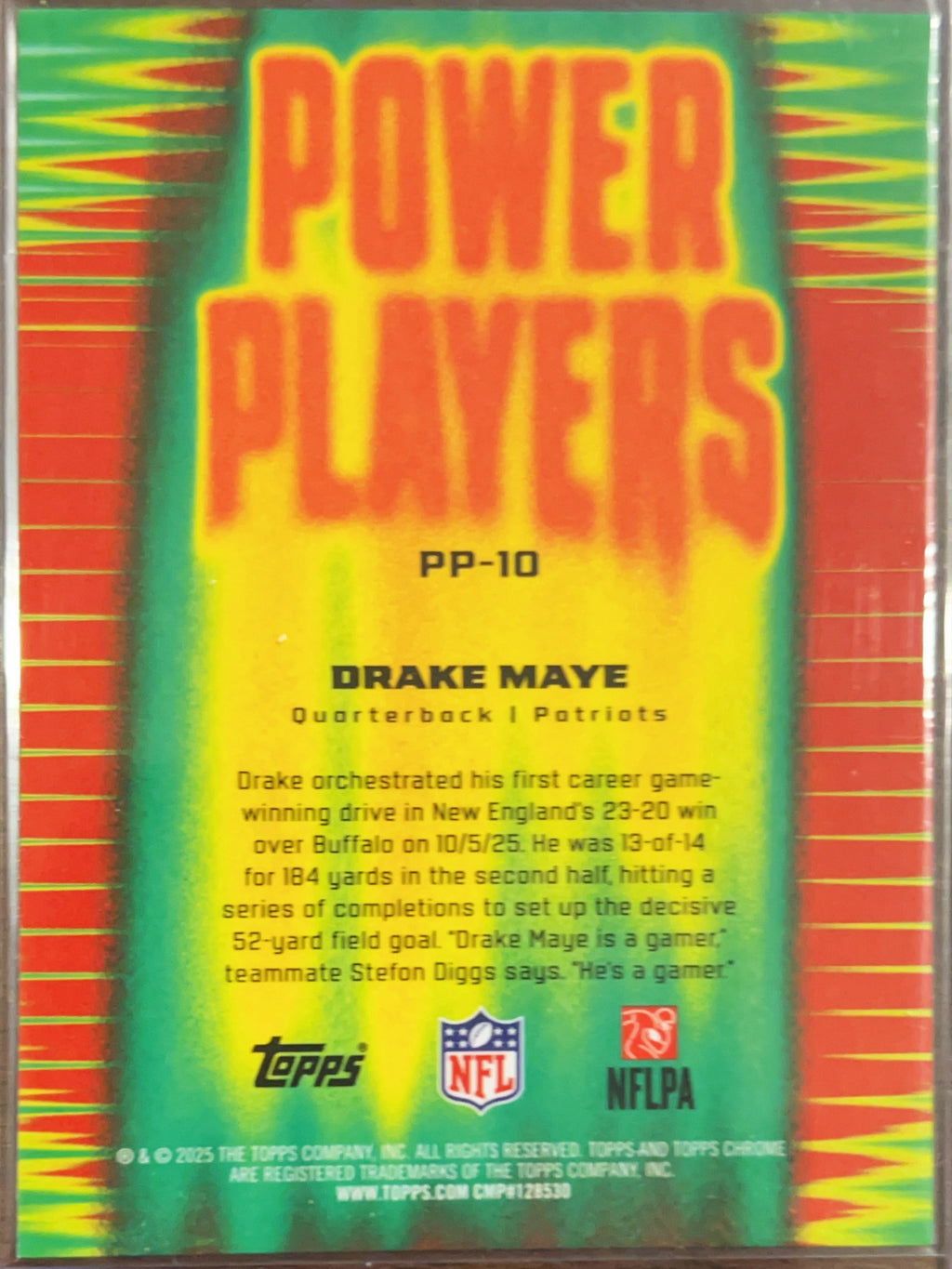 2025 Topps Chrome Power Players Drake Maye #PP-10