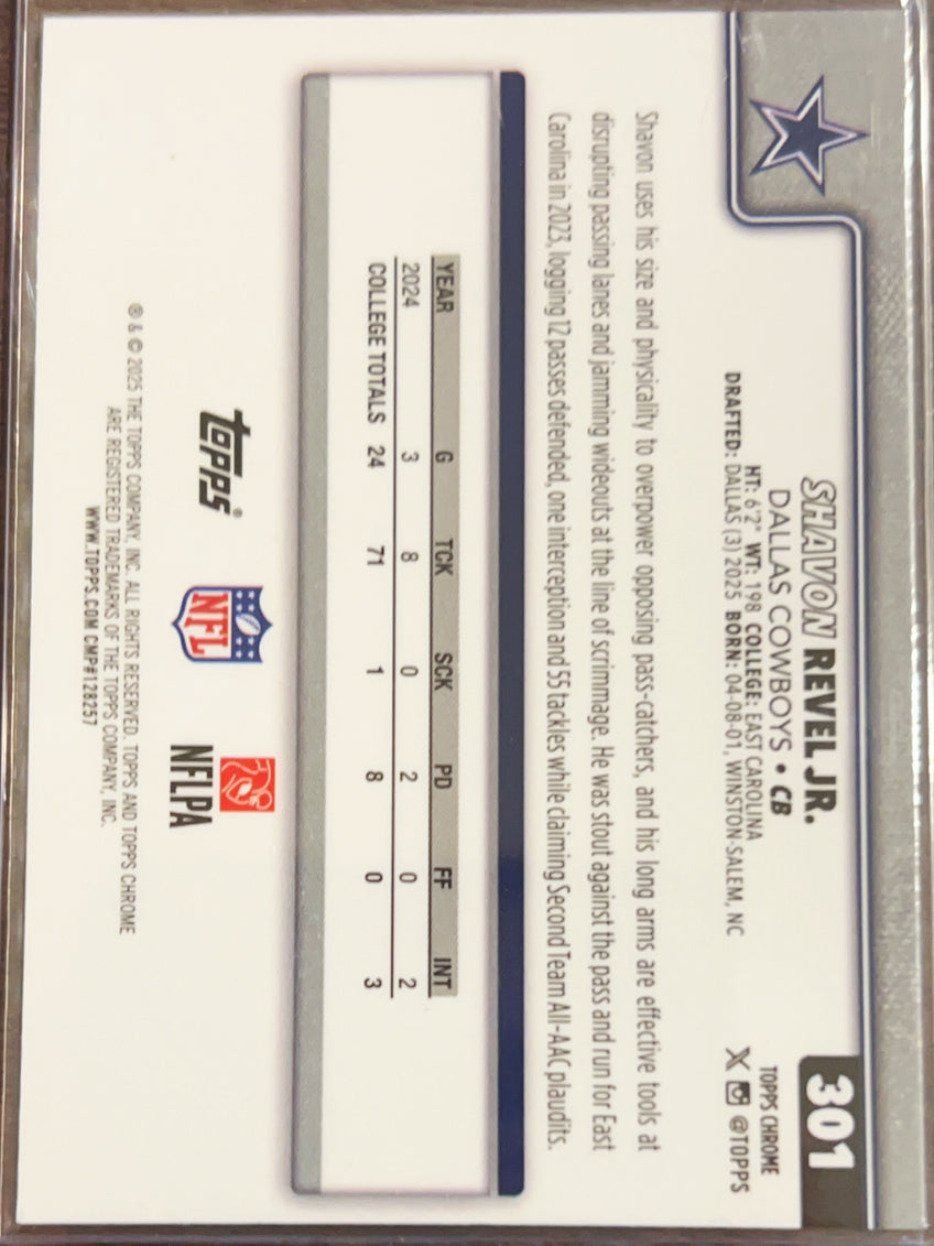 2025 Topps Chrome Shavon Revel Jr. #301 RC