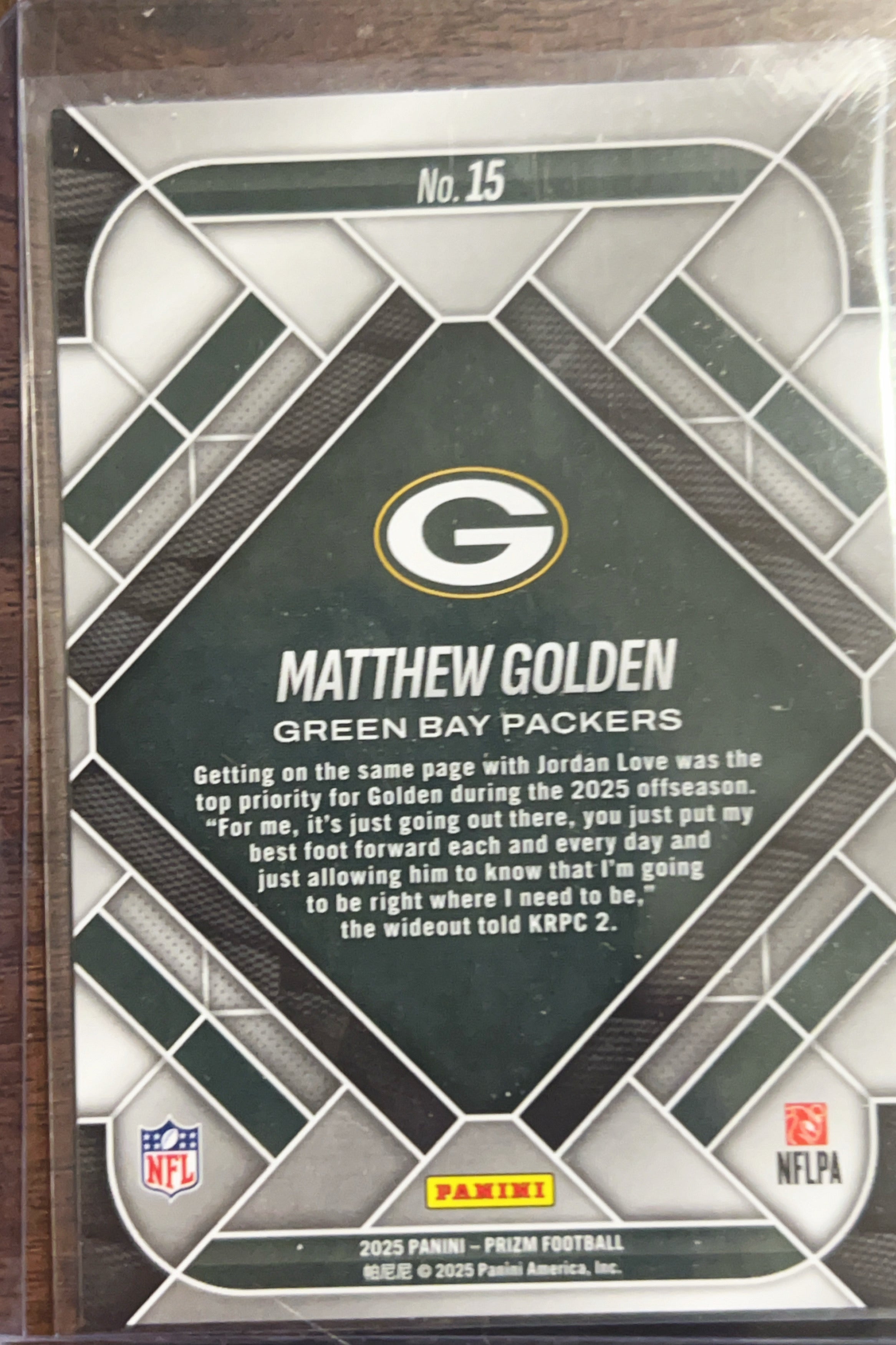 2025 Panini Prizm Emergent Matthew Golden #15 RC