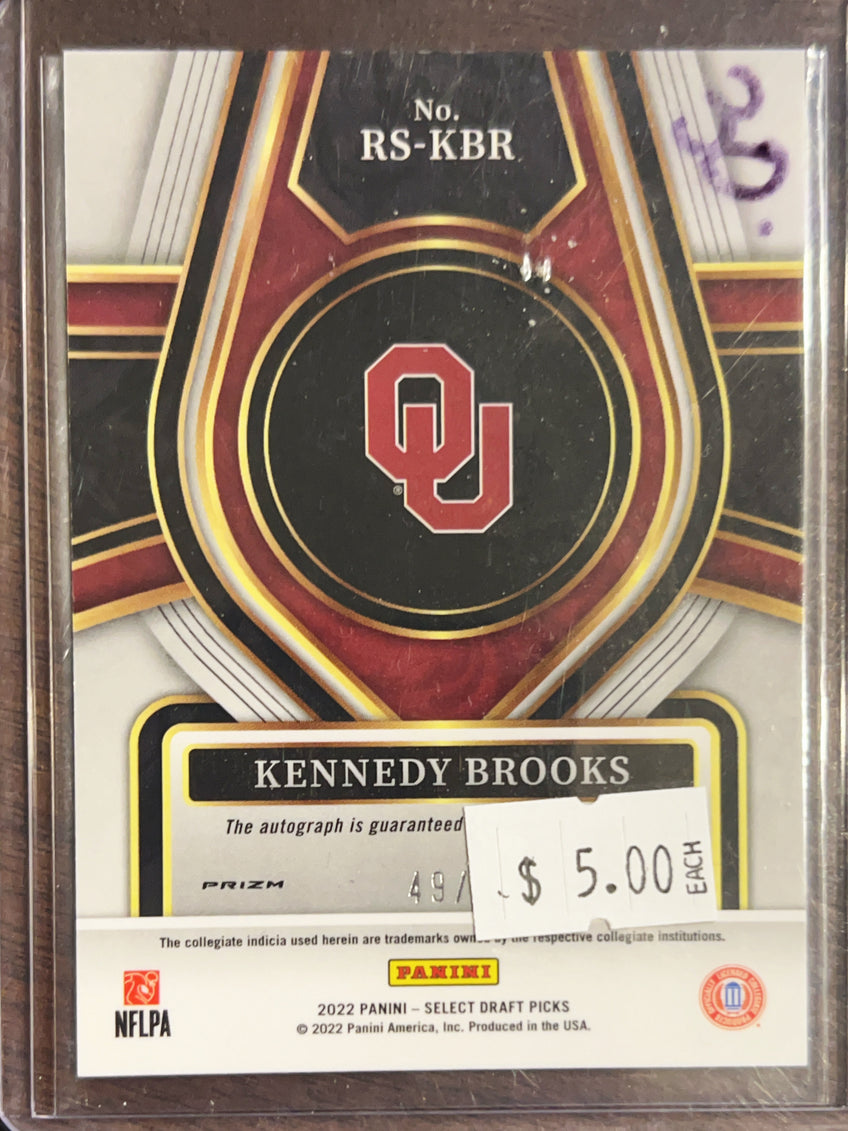 2022 Panini Select Draft Picks Prizm Kennedy Brooks #RS-KBR Yellow Scope