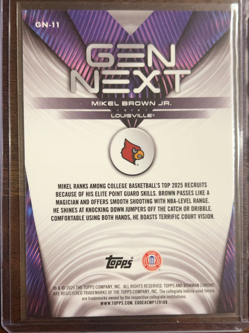 2025 Bowman Chrome University Gen Next Mikel Brown Jr. #GN-11