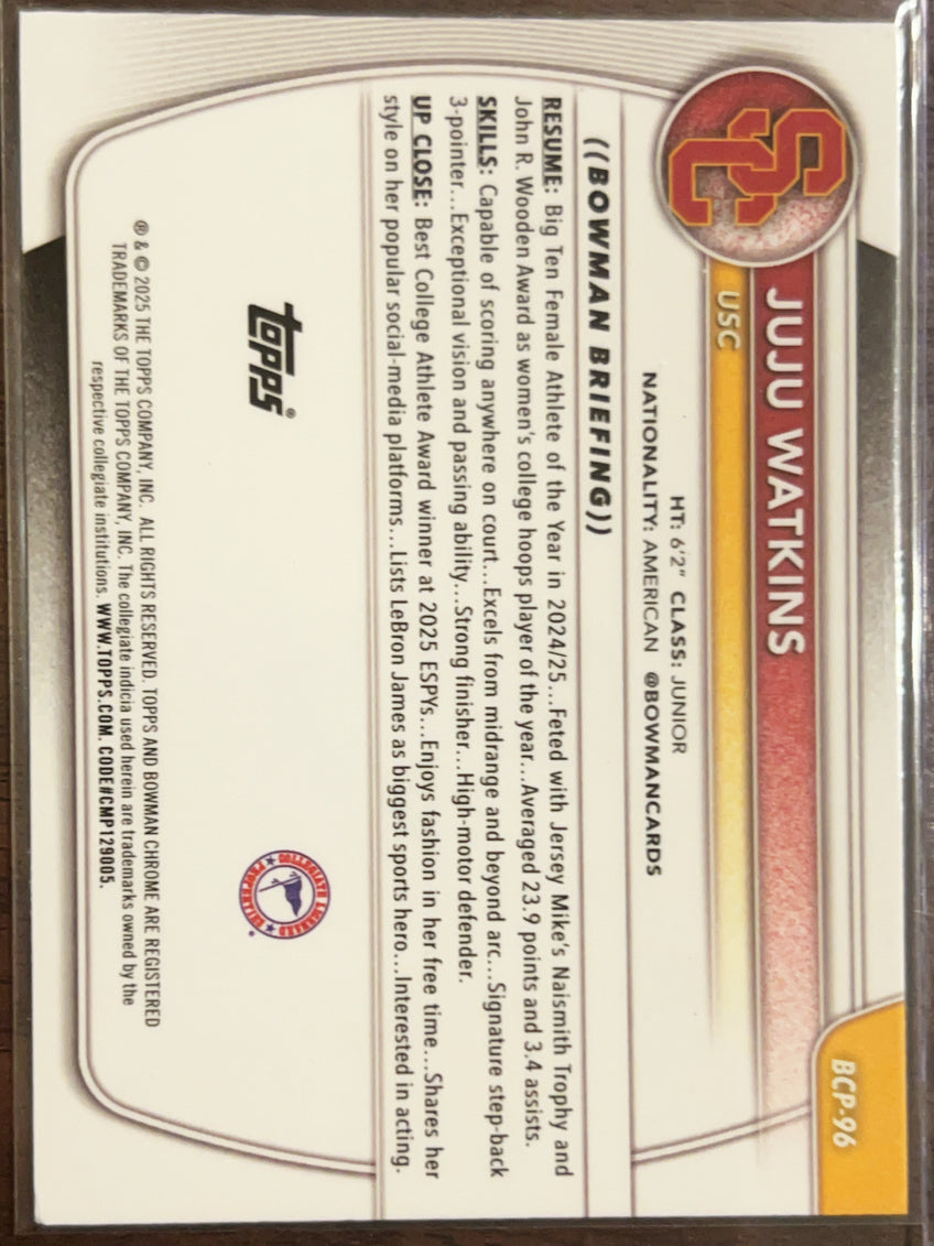 2025 Bowman Chrome University JuJu Watkins #BCP-96