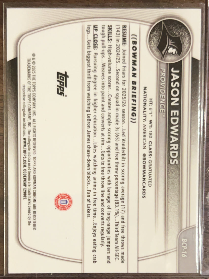 2025 Bowman Chrome University Jason Edwards #BCP-16