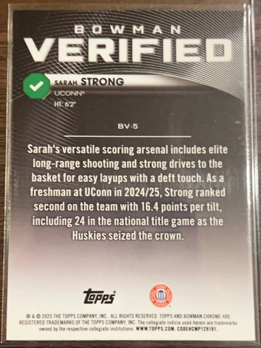 2025 Bowman Chrome Verified Sarah Strong #BV-5