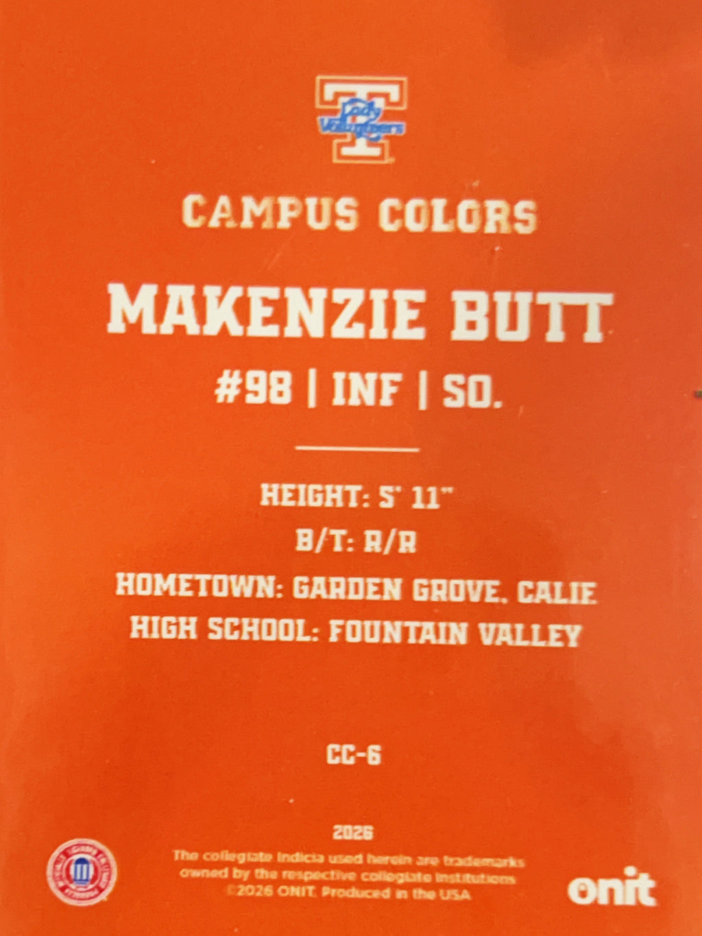 2026 ONIT Campus Colors Makenzie Butt #CC-6