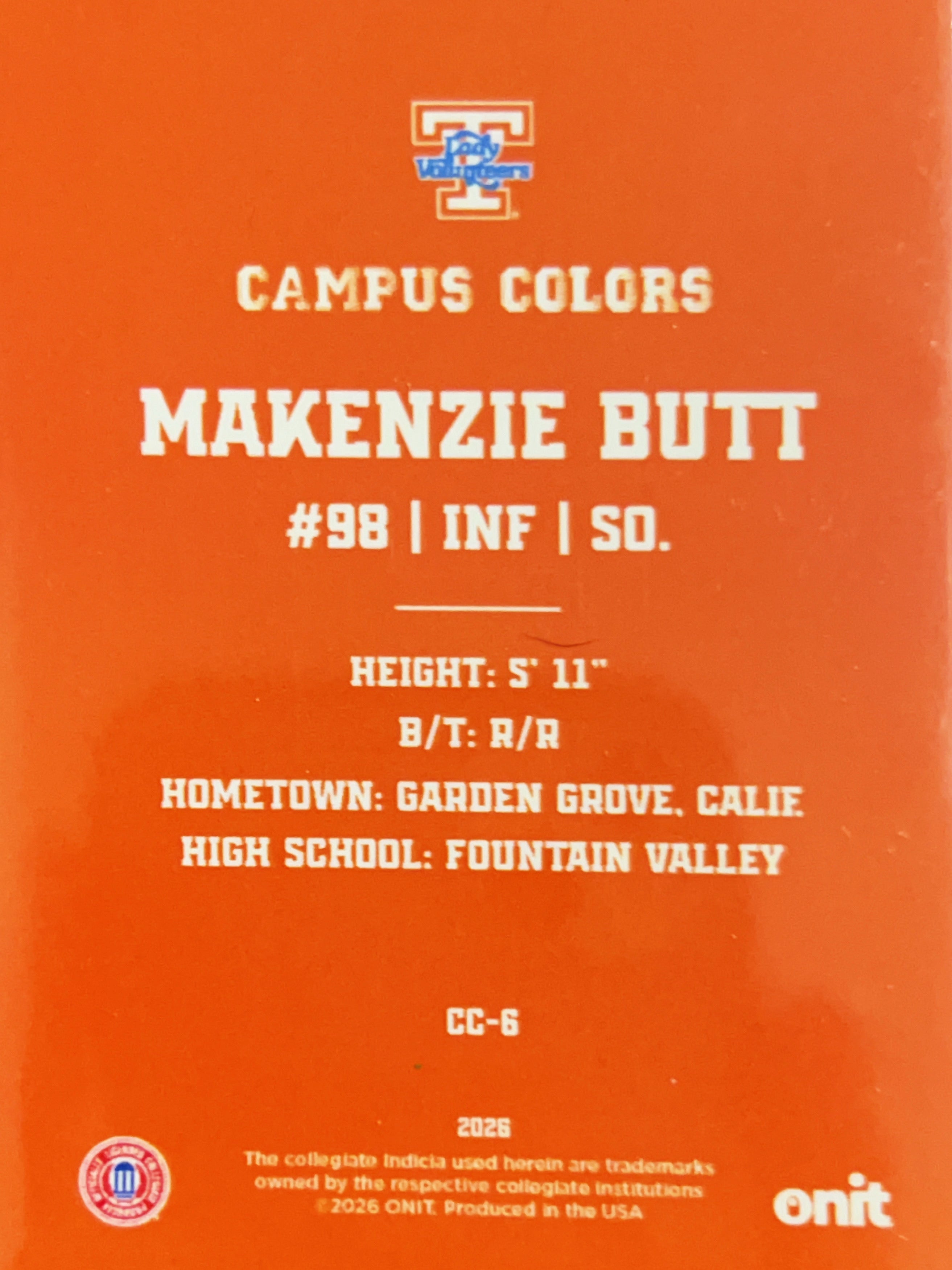 2026 ONIT Campus Colors Makenzie Butt #CC-6