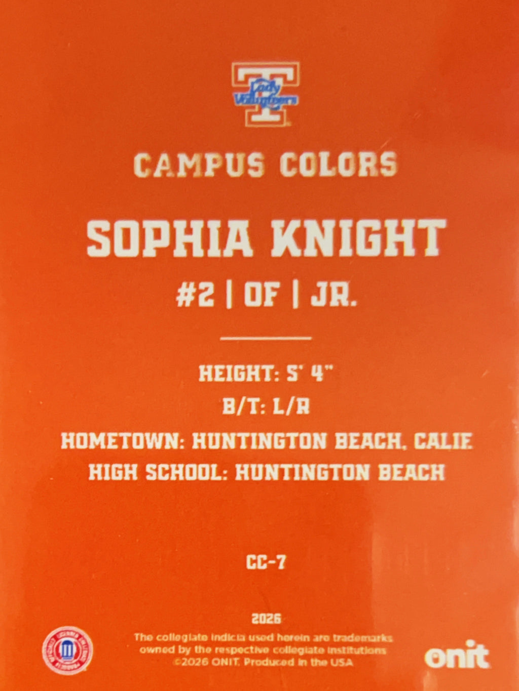 2026 ONIT Campus Colors Sophia Knight #CC-7
