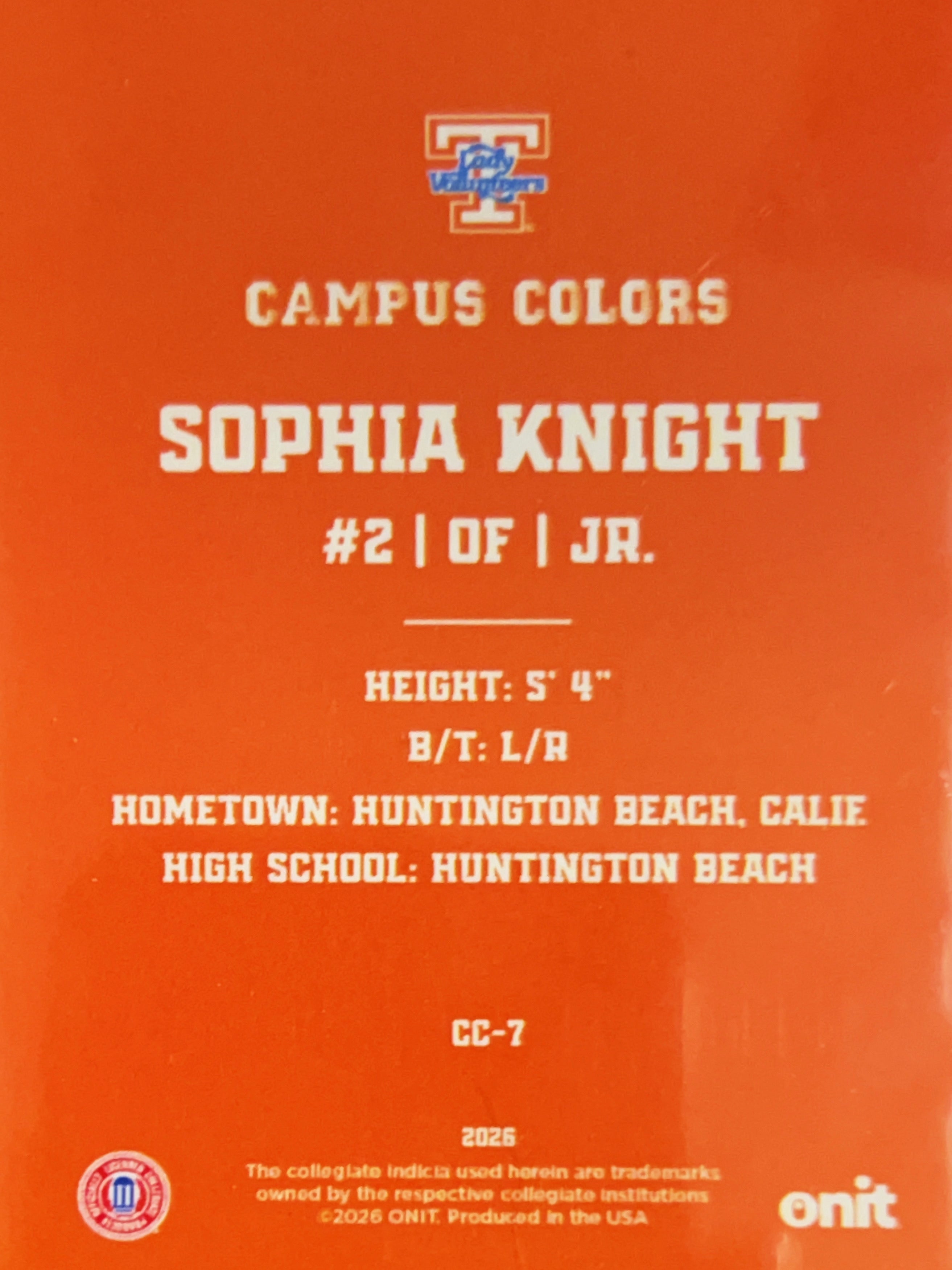 2026 ONIT Campus Colors Sophia Knight #CC-7