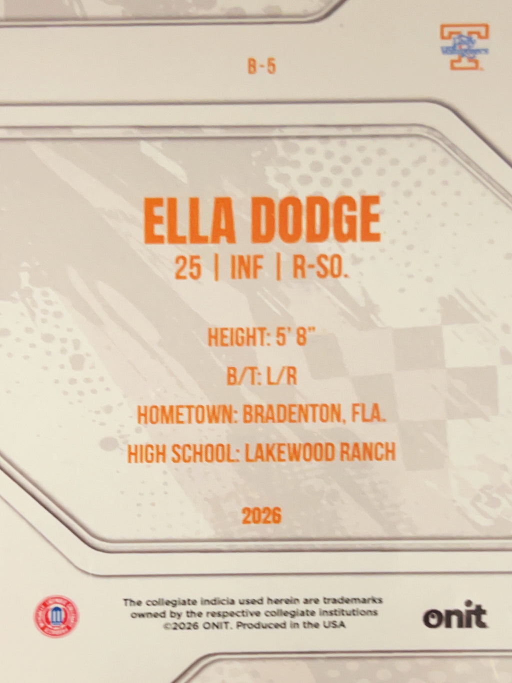 2026 ONIT Ella Dodge #B-5 Silver Foil /49