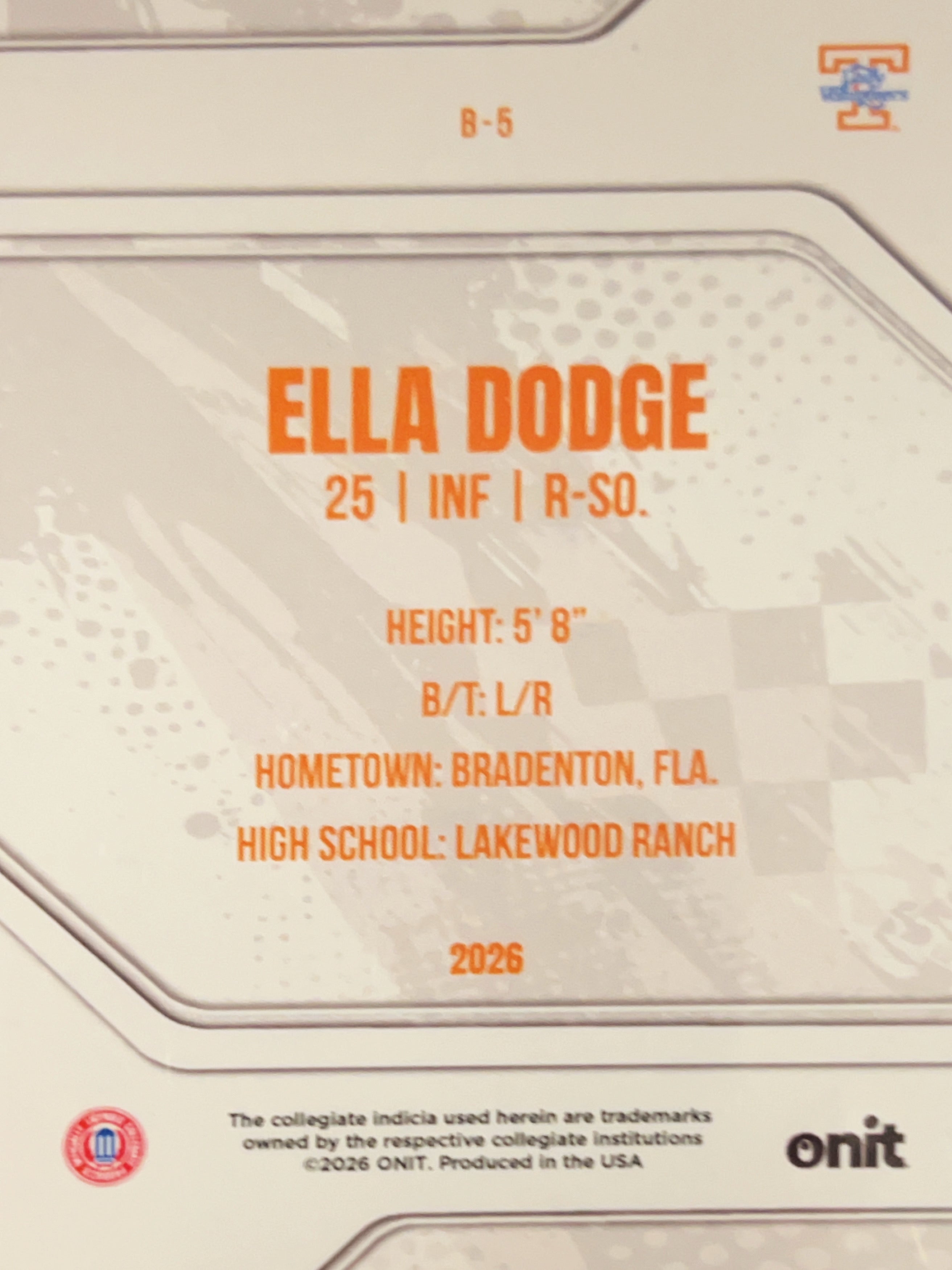 2026 ONIT Ella Dodge #B-5 Silver Foil /49