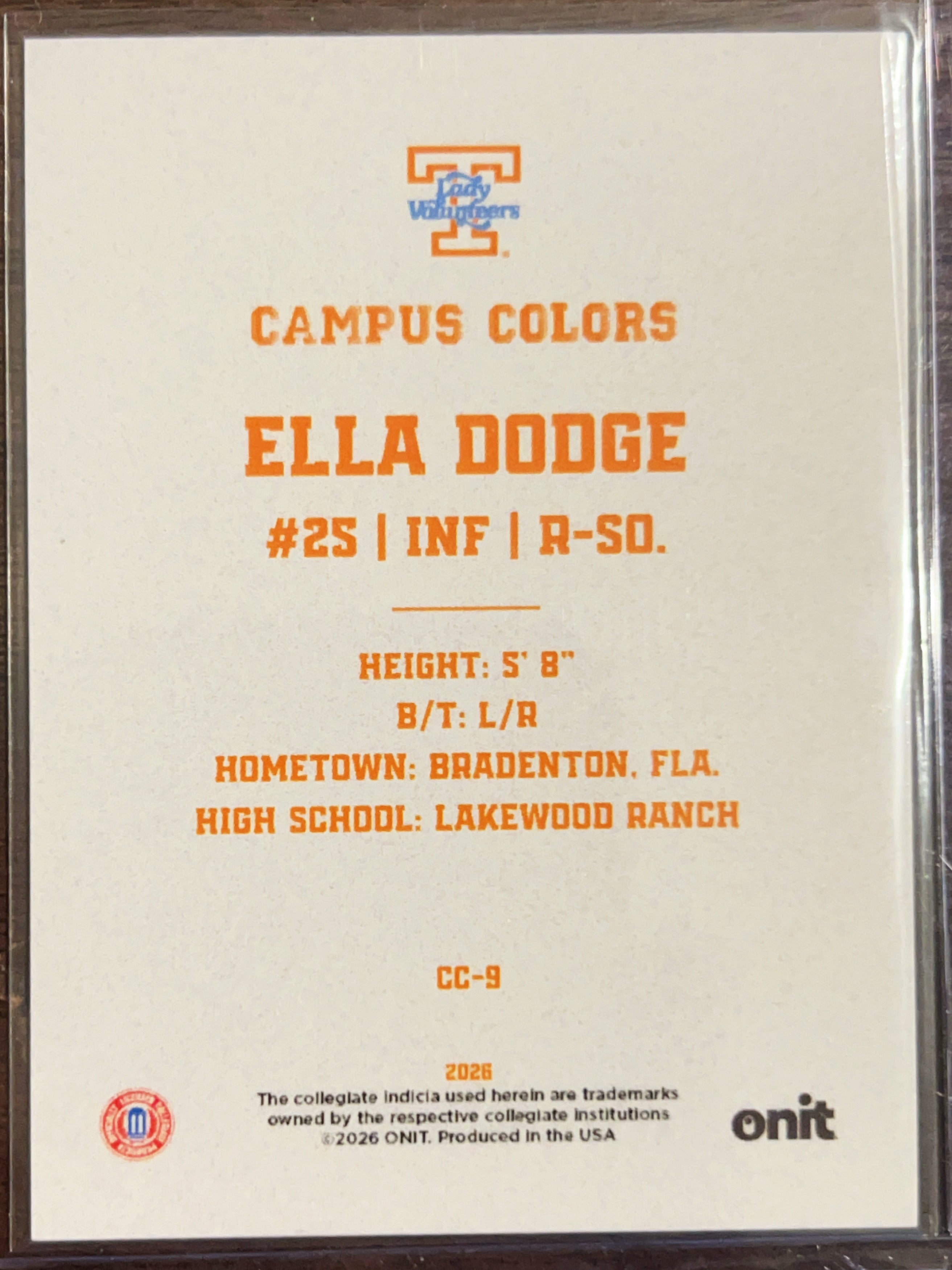 2026 Onit Campus Colors Ella Dodge #CC-9 Explosion Holo /50