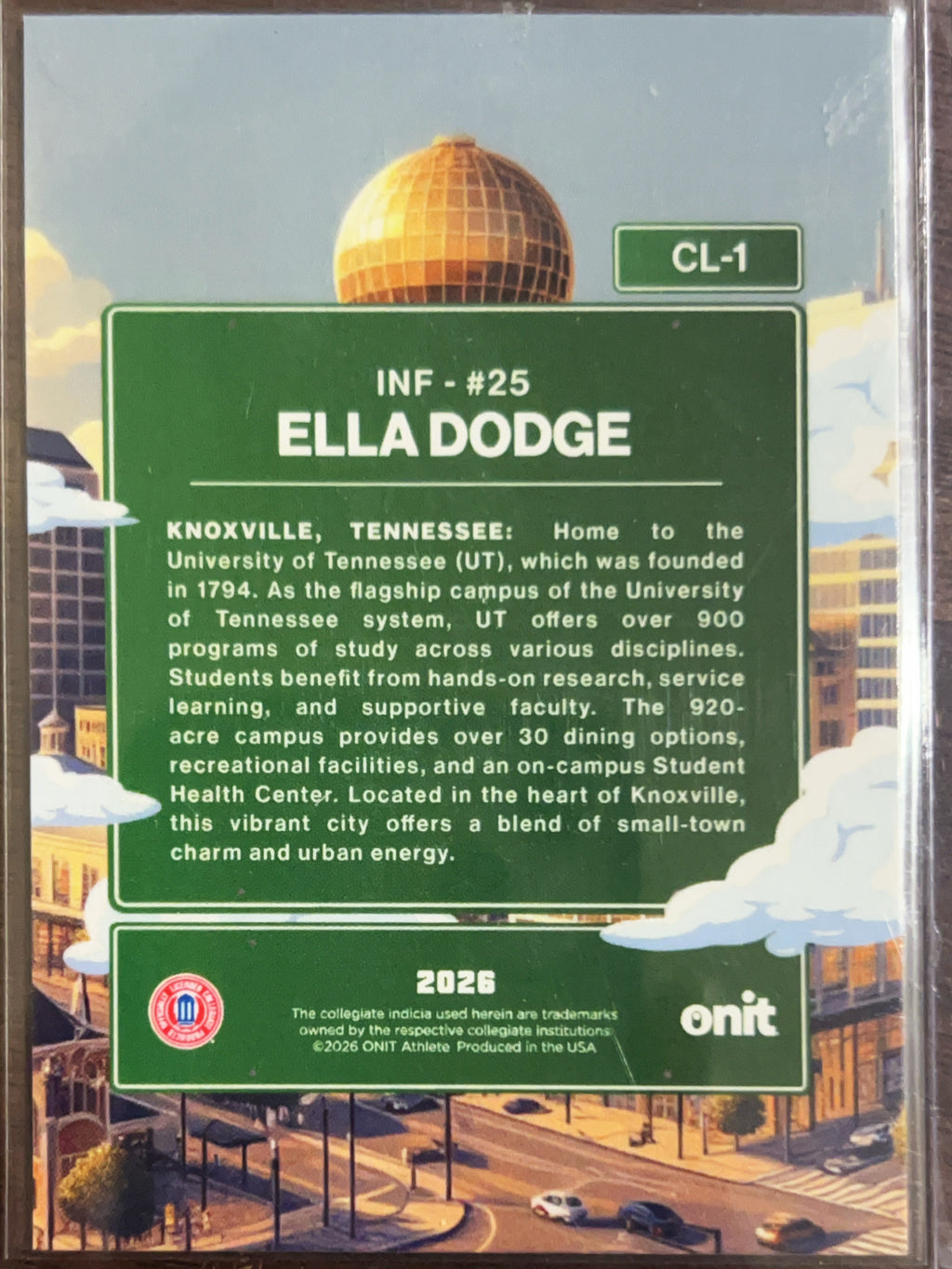 2026 Onit City Limits Knoxville Ella Dodge #CL-1 Holo Daytime