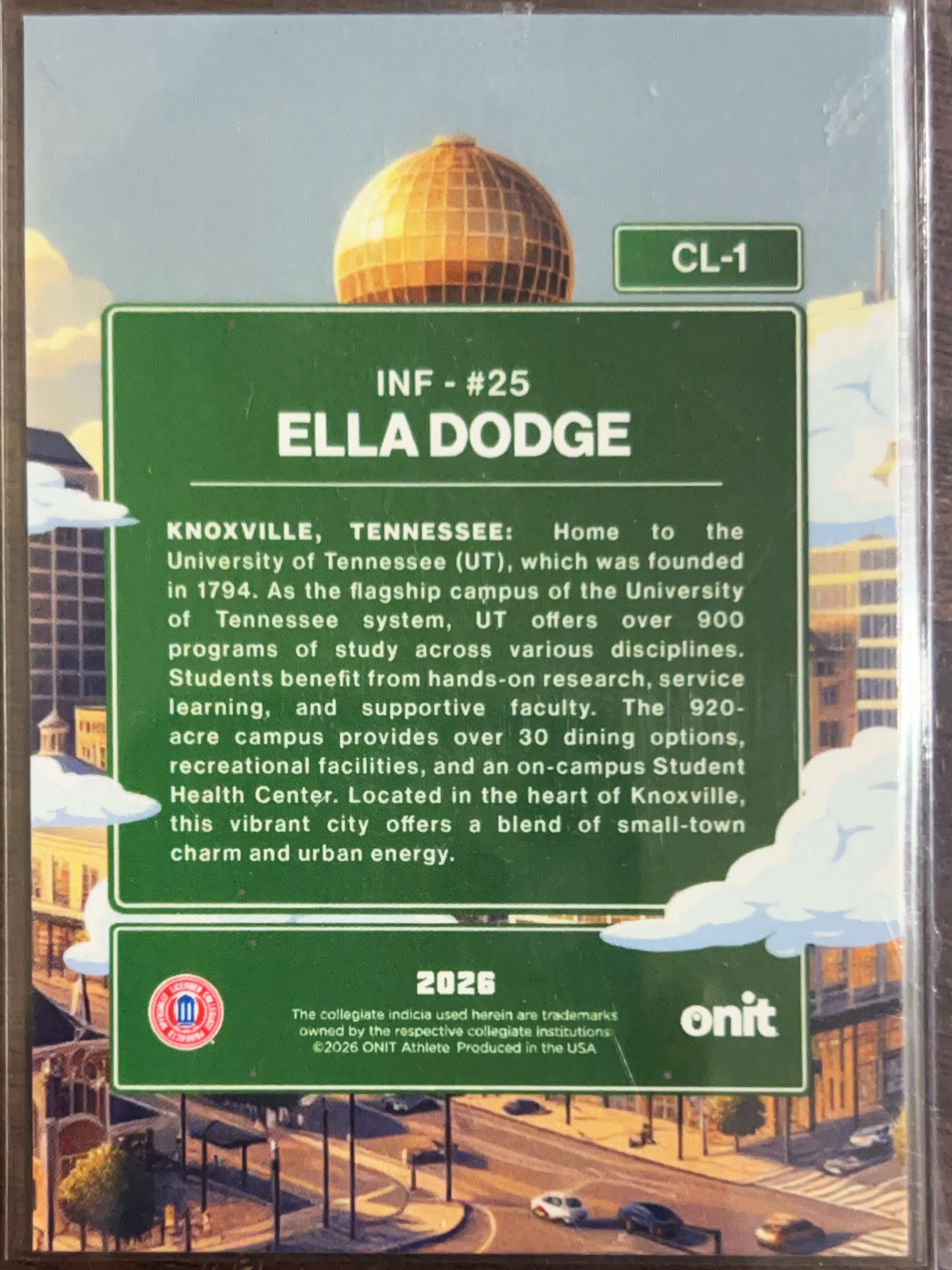 2026 Onit City Limits Knoxville Ella Dodge #CL-1 Holo Daytime