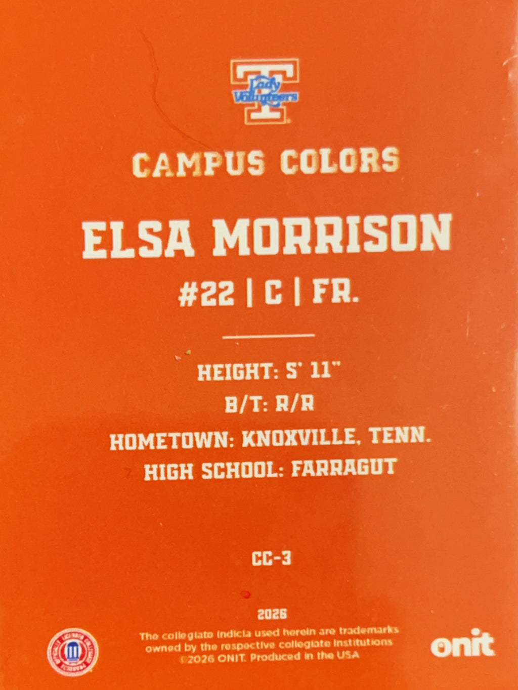 2026 ONIT Campus Colors Elsa Morrison #CC-3
