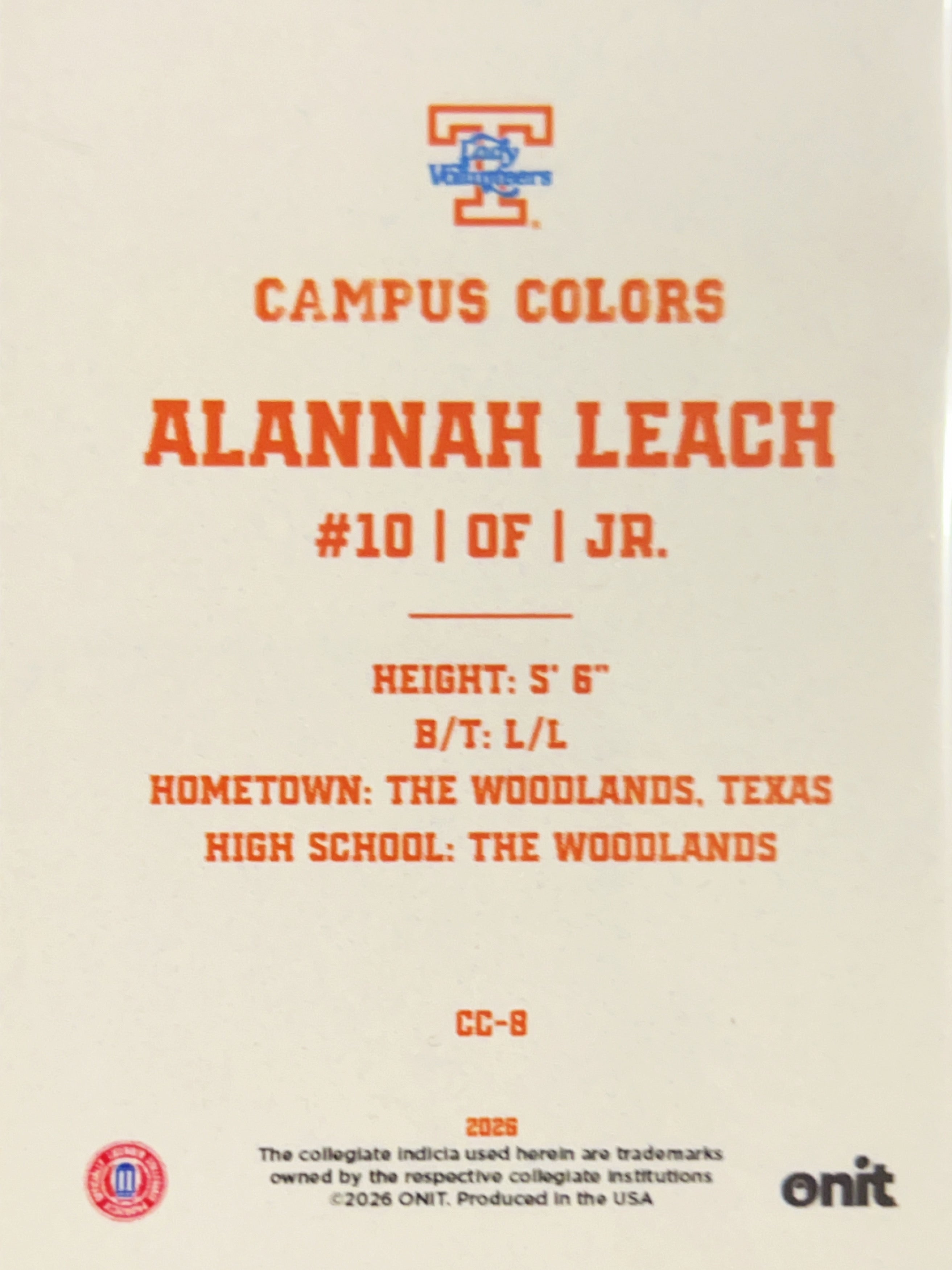 2026 ONIT Campus Colors Alannah Leach #CC-8