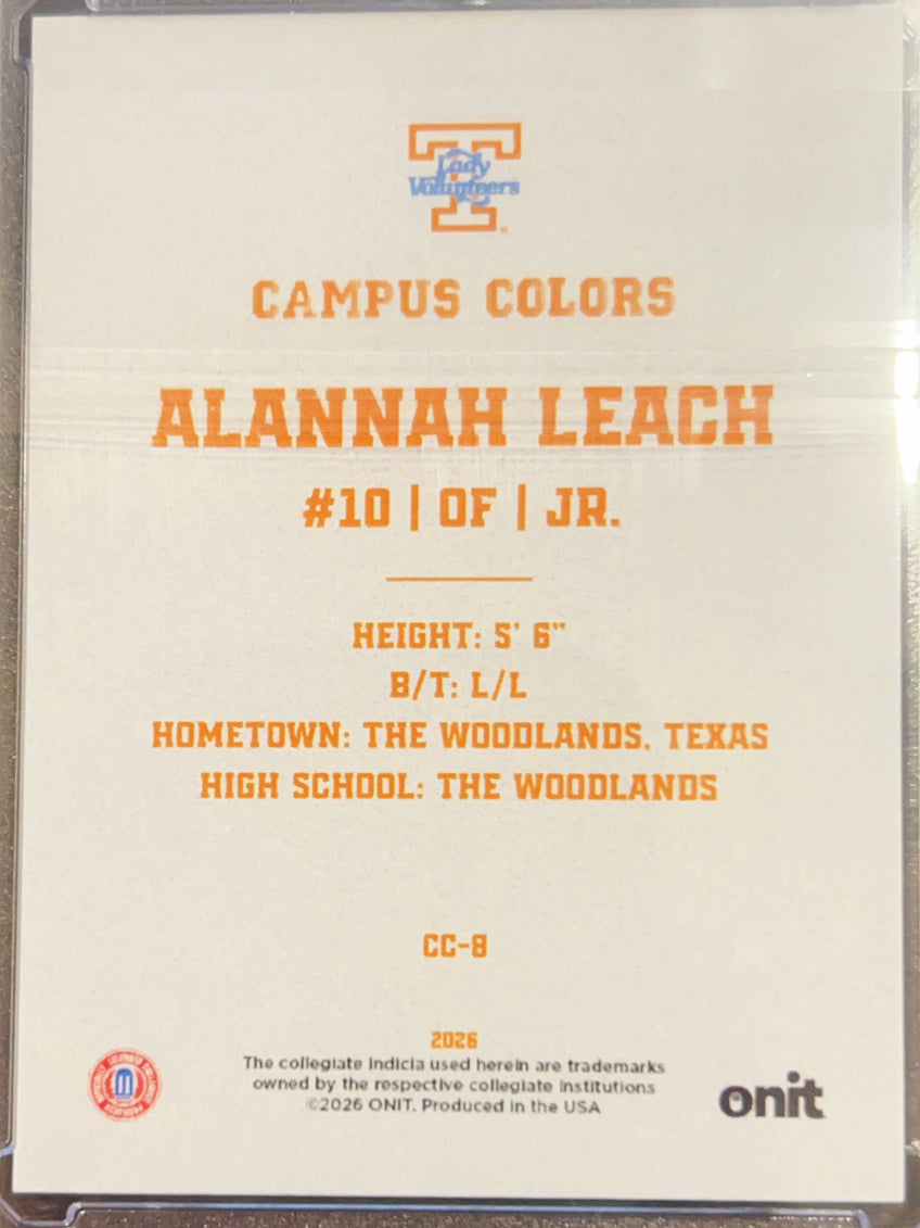 2026 ONIT Campus Colors Alannah Leach #CC-8 Shattered Ice 1/50 Bookend