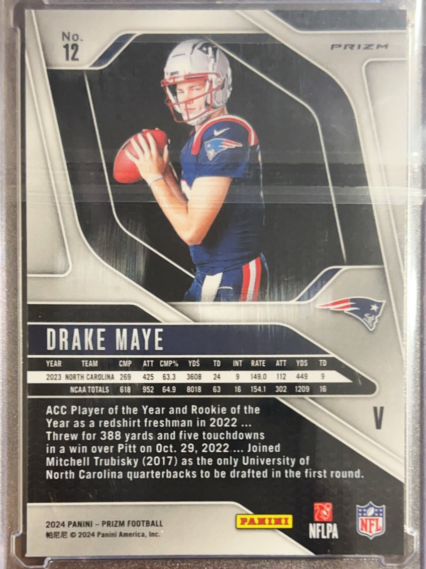 2024 Panini Prizm Drake Maye #12 Silver RC