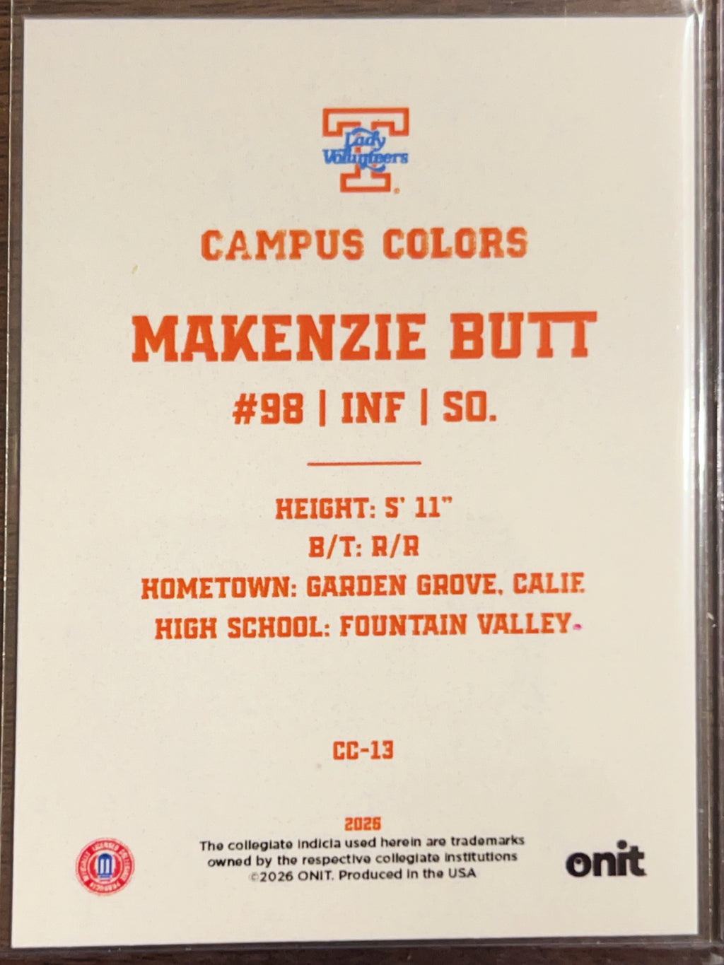 2026 ONIT Campus Colors Makenzie Butt #CC-13
