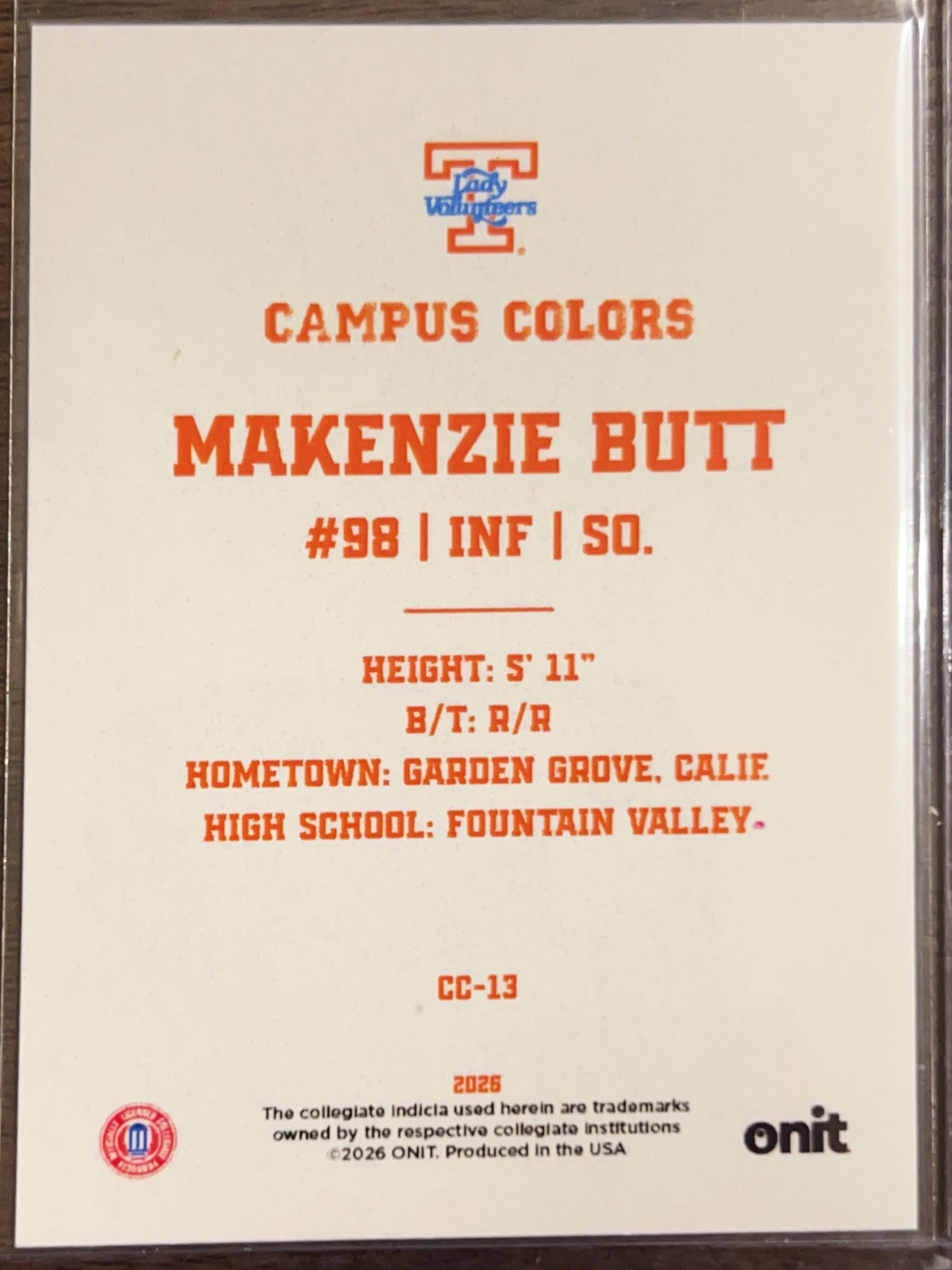 2026 ONIT Campus Colors Makenzie Butt #CC-13