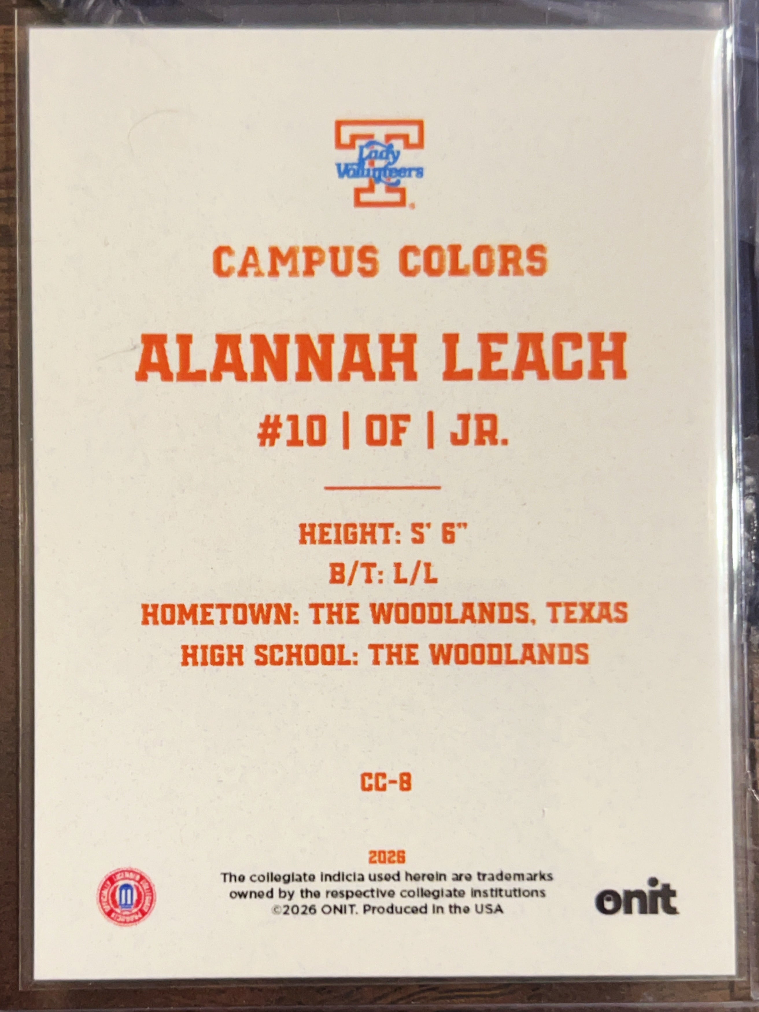 2026 ONIT Campus Colors Alannah Leach #CC-8