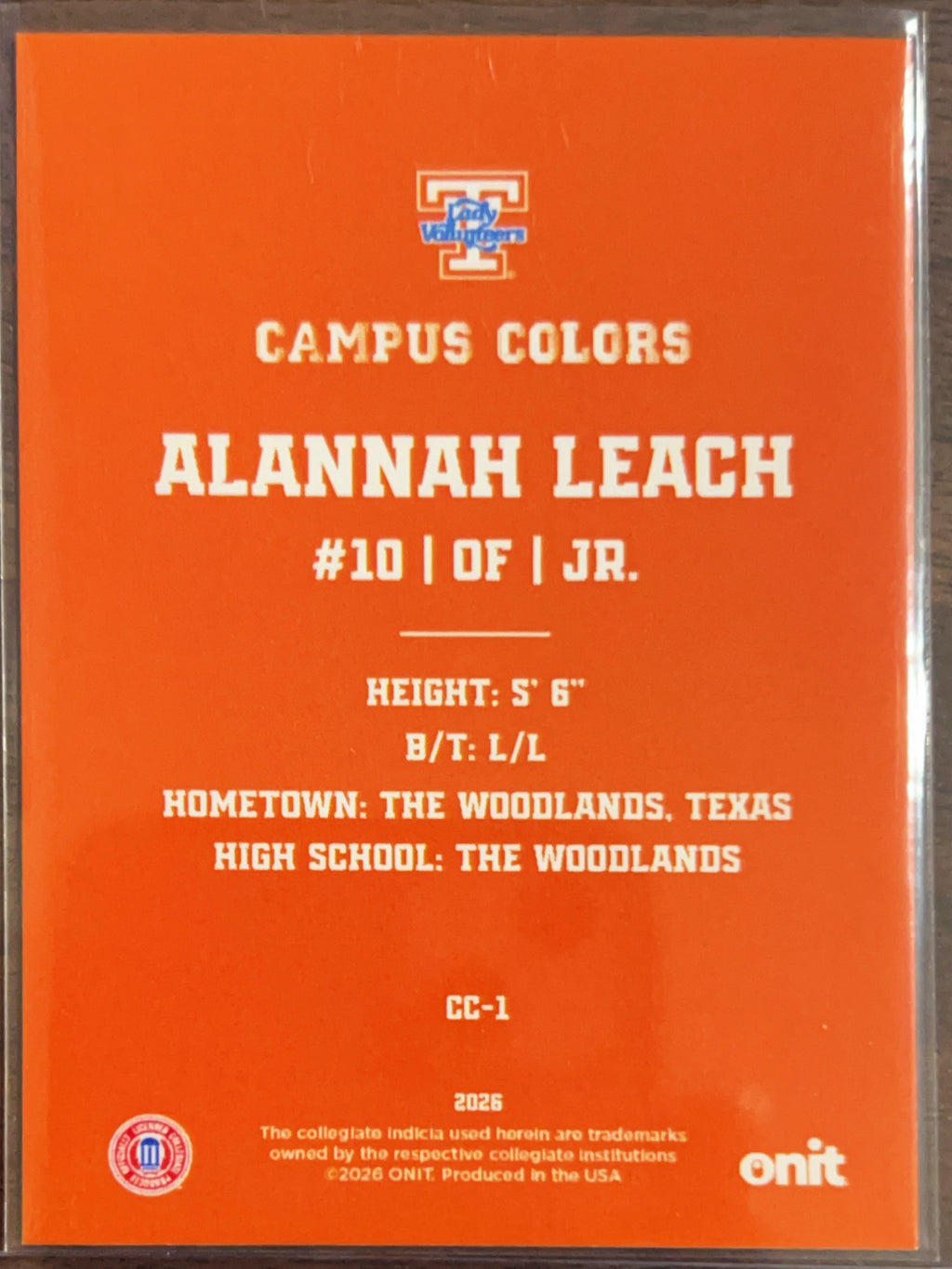 2026 ONIT Campus Colors Alannah Leach #CC-1
