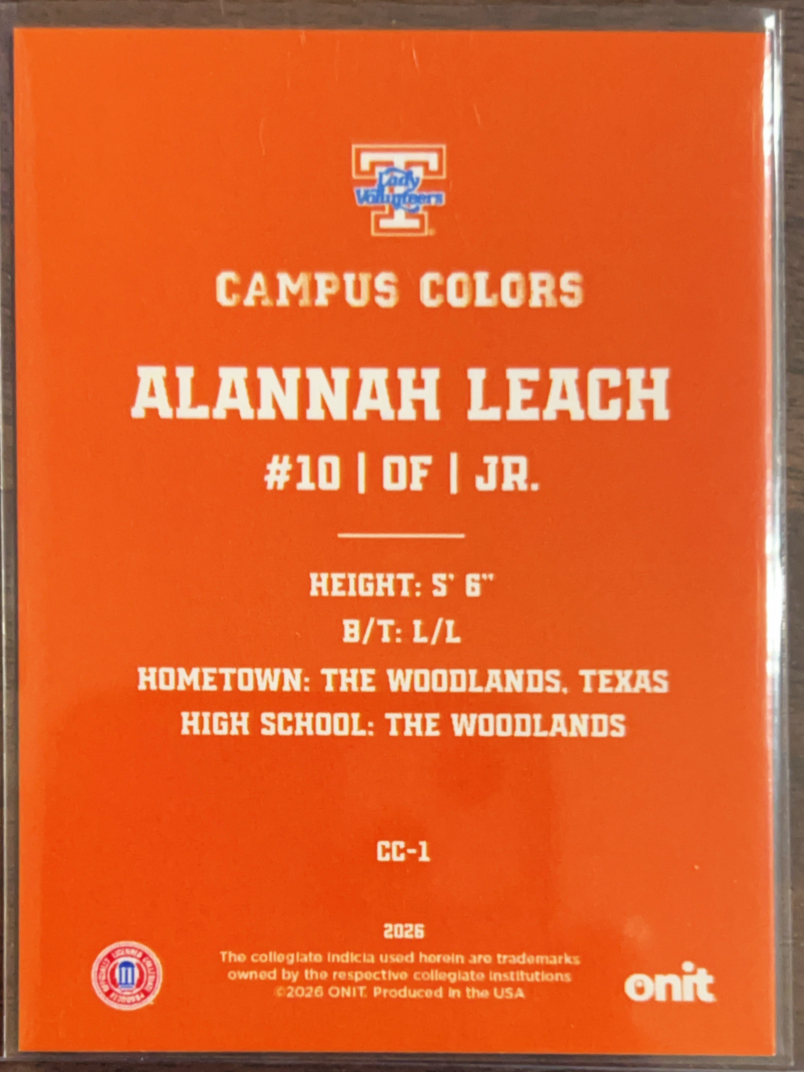 2026 ONIT Campus Colors Alannah Leach #CC-1