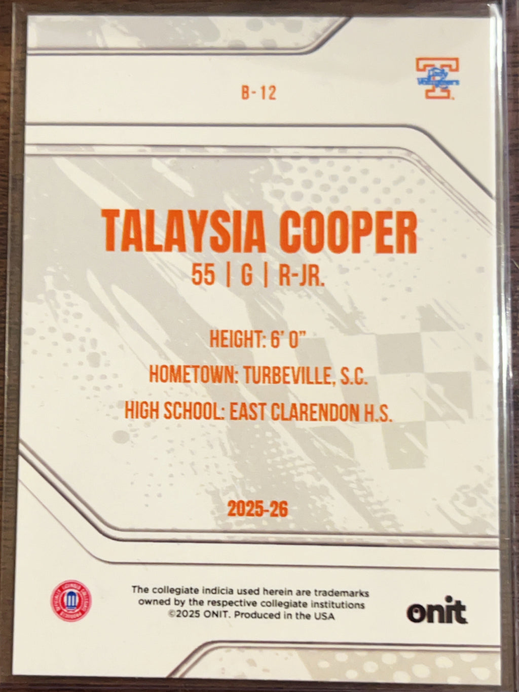 2025 ONIT Talaysia Cooper #B-12